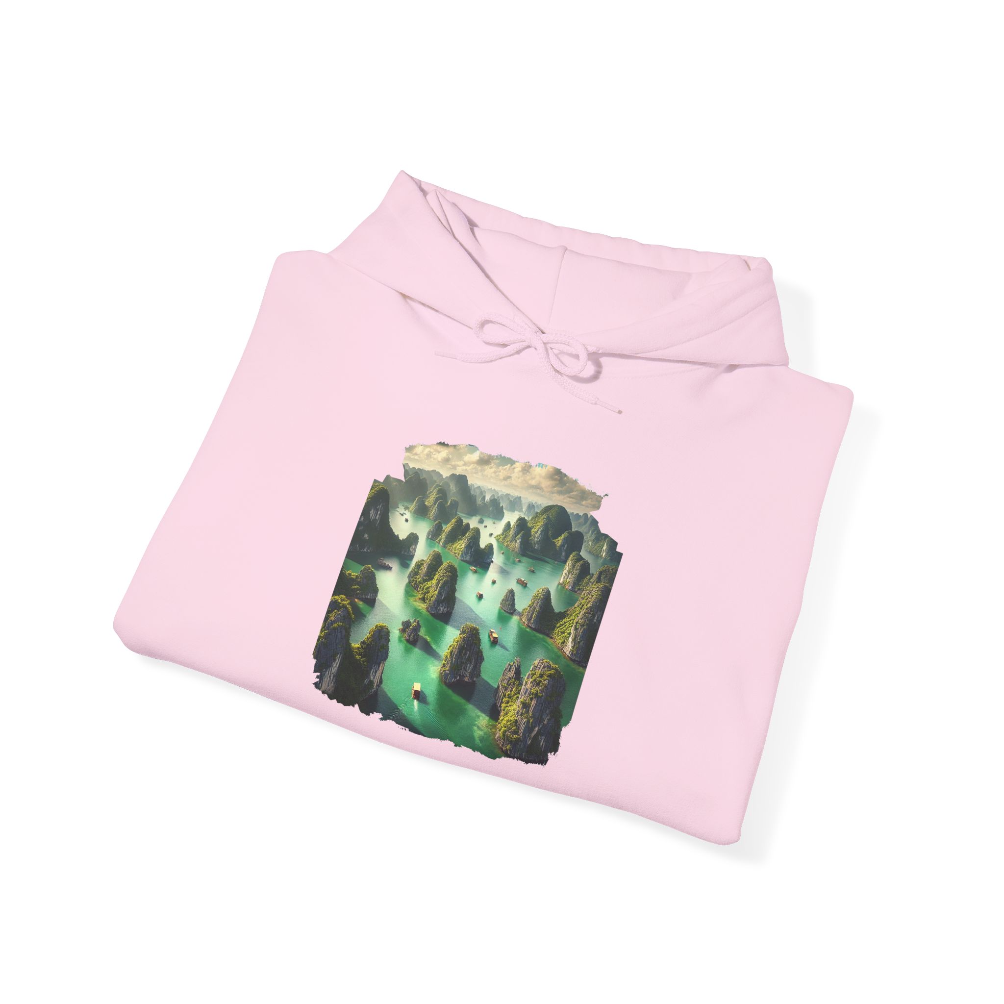 Graphic hoodie landscape vietnam boho sweatshirt ha long bay print nature cool clothing gift unique outfit comfy apparel vintage - Imagen 29