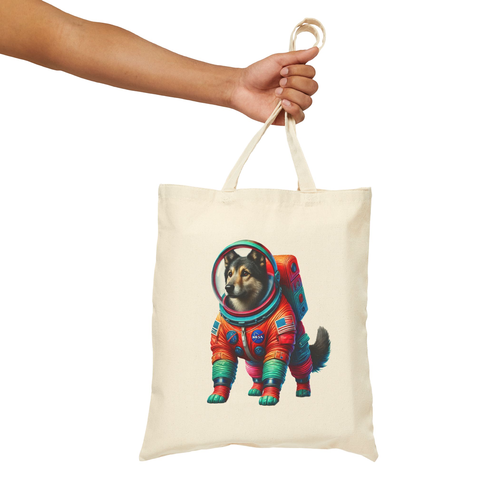 Funny canvas tote bag Dog Astronaut cute tote bag outerspace dog vintage gift shoulder bag pet lover handbag purse - Image 4