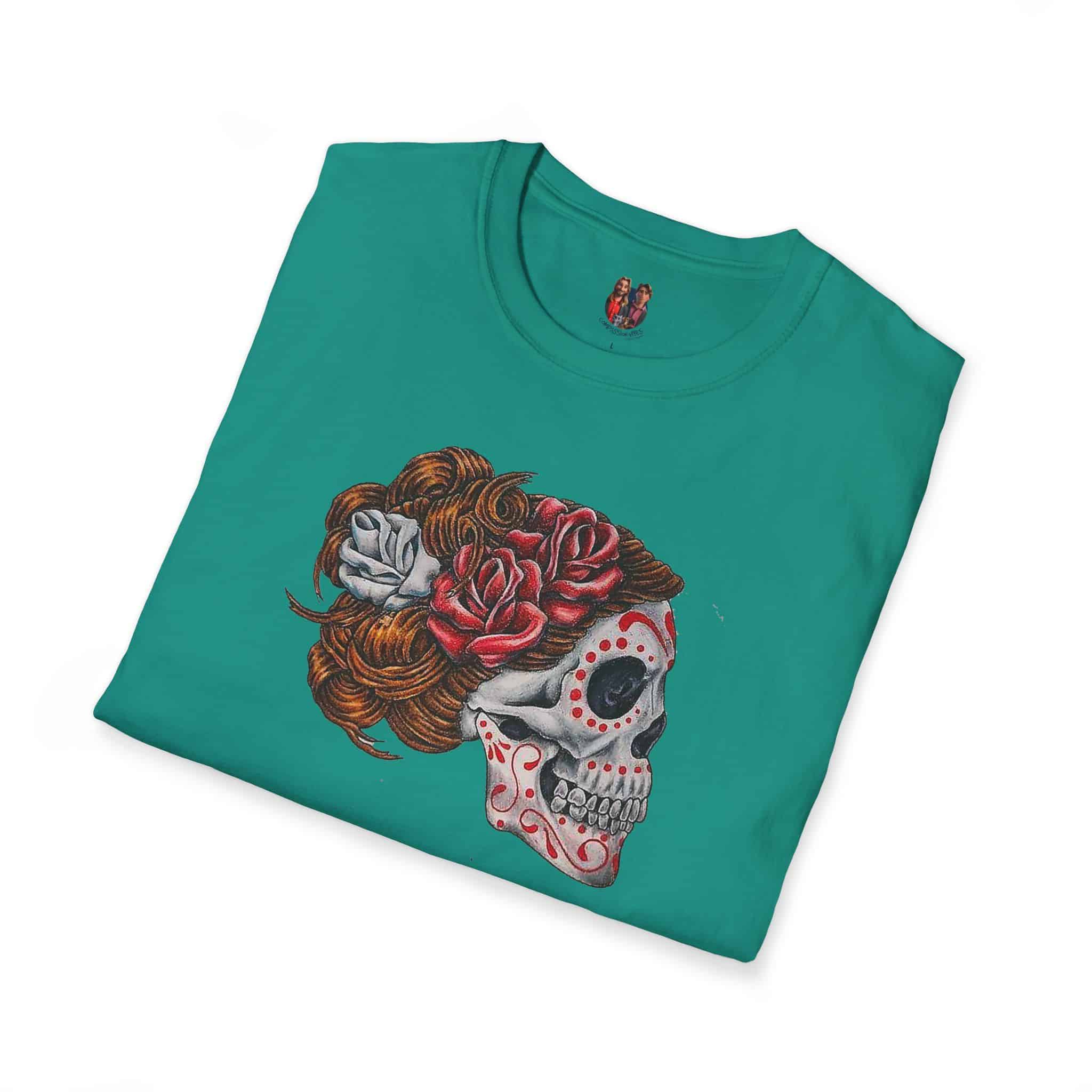 Surrealism Dia de los muertos tshirt unique Drawing by Celebrated Artist - Image 19