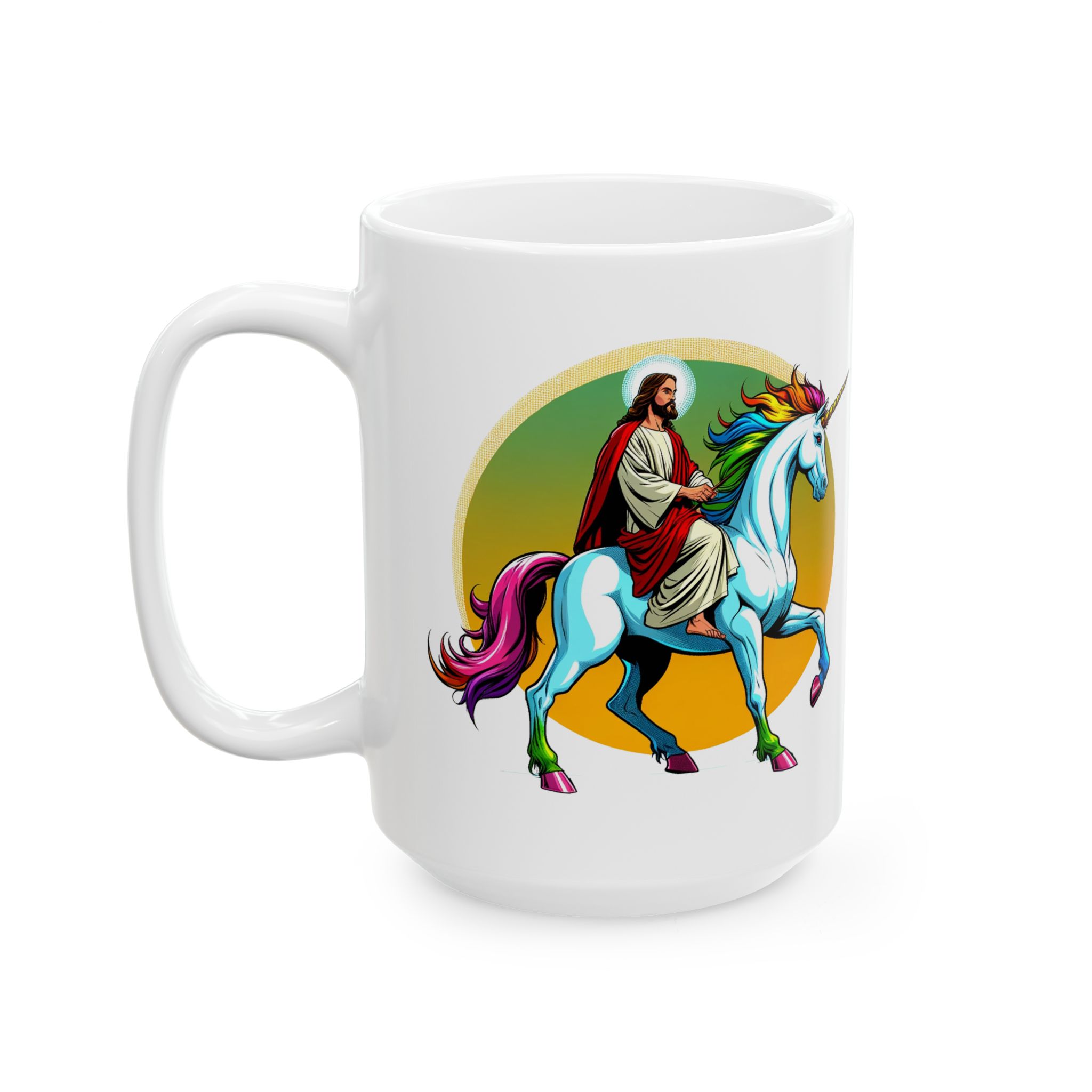 Coffee mug Jesus Unicorn funny cup tea accessory office mug boho gift for her religious joke unique cup sarcastic design fun – Image 5