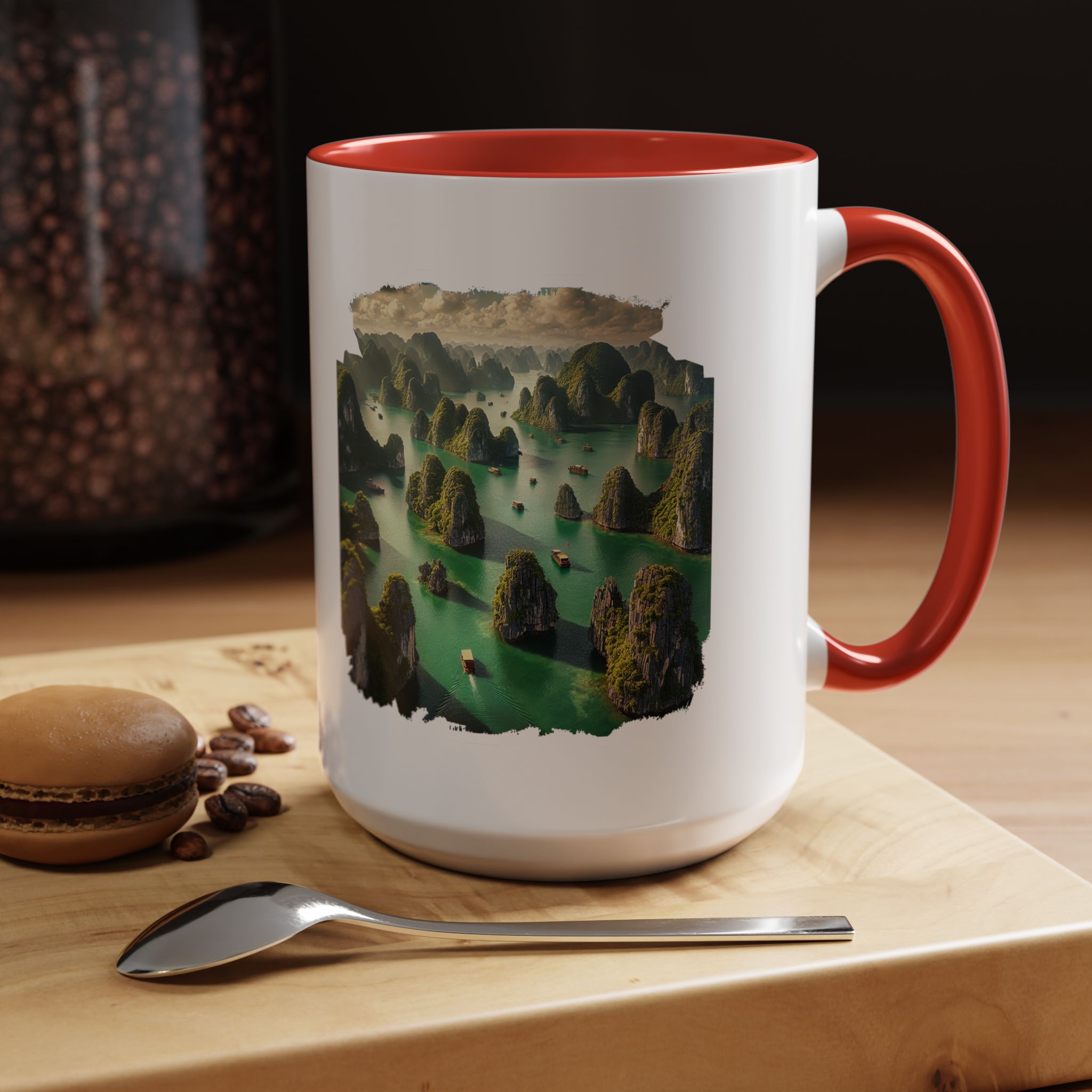 Boho mug landscape vietnam boho office mug ha long bay print nature cool gift coffee lover tea accessory unique cup – Image 35