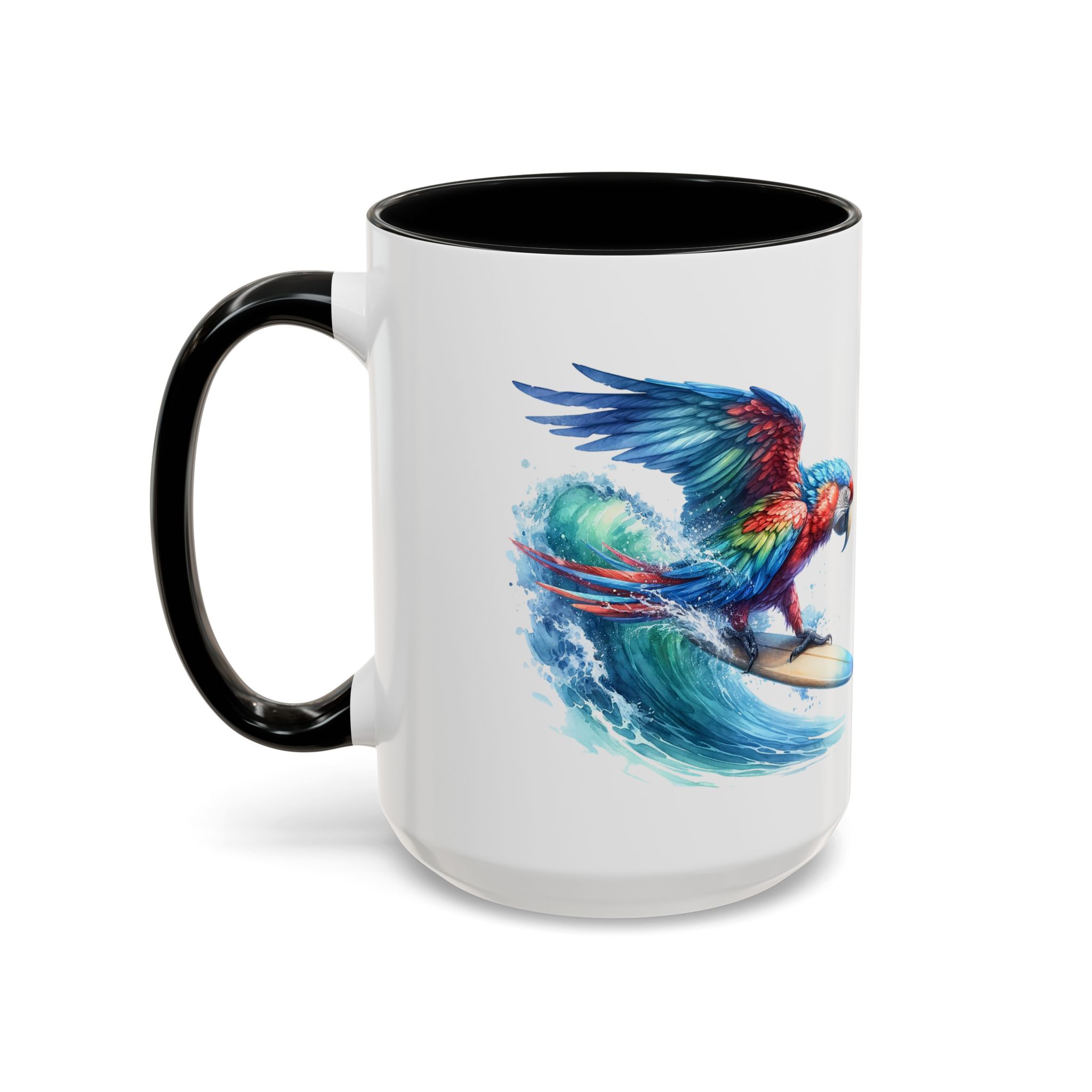 Coffee mug surf gift for her Parrot surf lover tea cup boho Mug office unique accessory nature design – Image 12