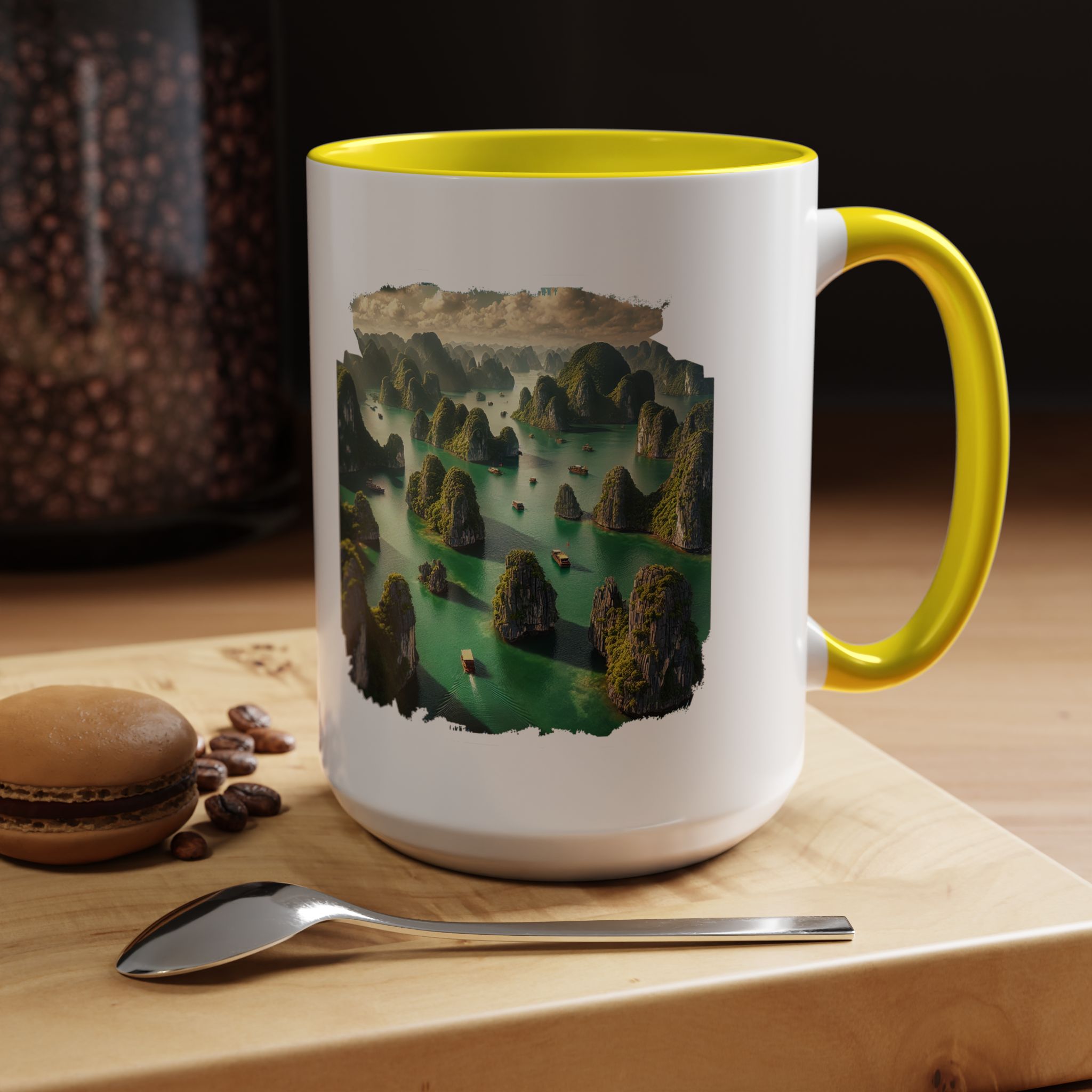 Boho mug landscape vietnam boho office mug ha long bay print nature cool gift coffee lover tea accessory unique cup – Image 63
