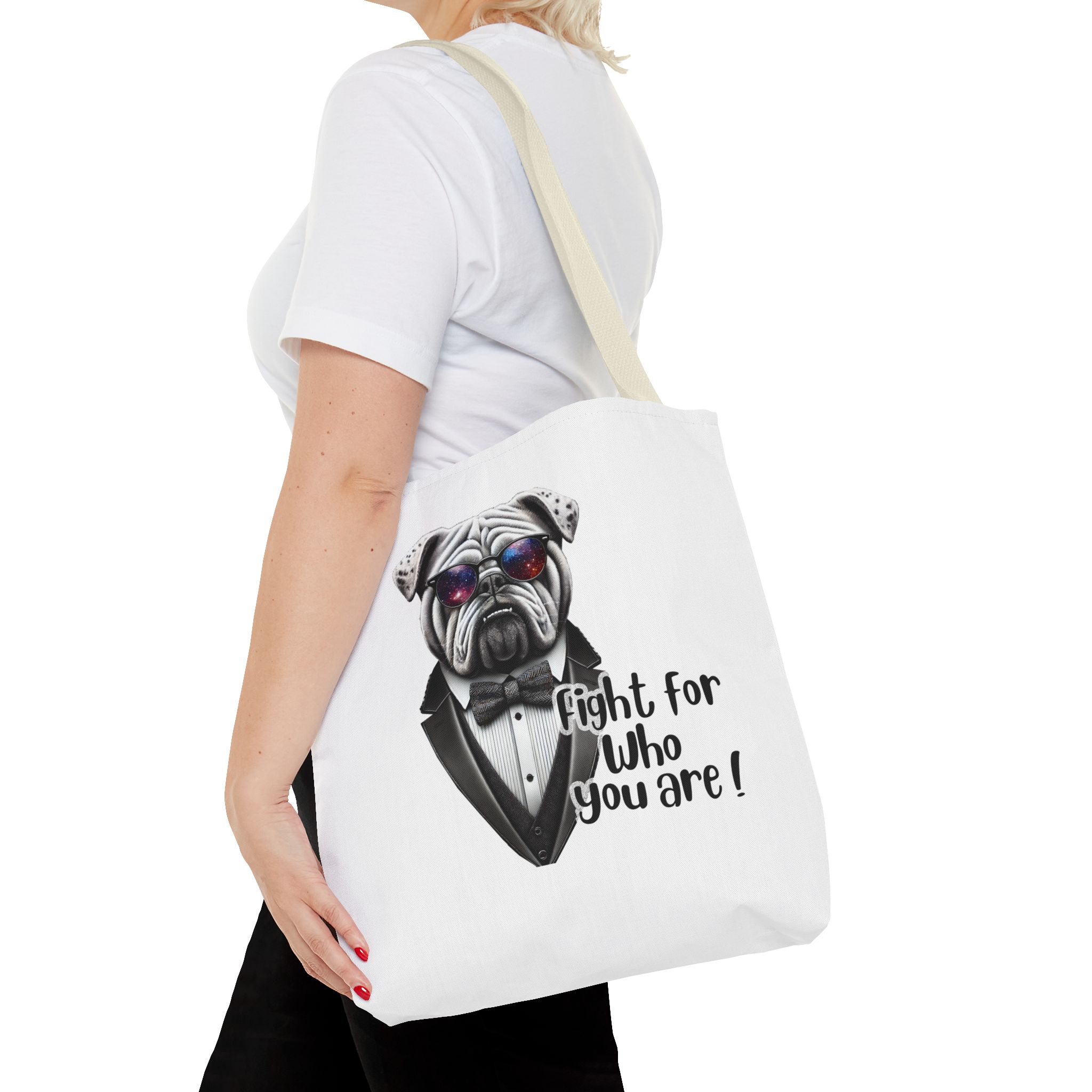 Canvas tote bag Vintage bag Motivational cute tote bag Bull dog design funny tote bag for self confidence shoulder bag – Image 22
