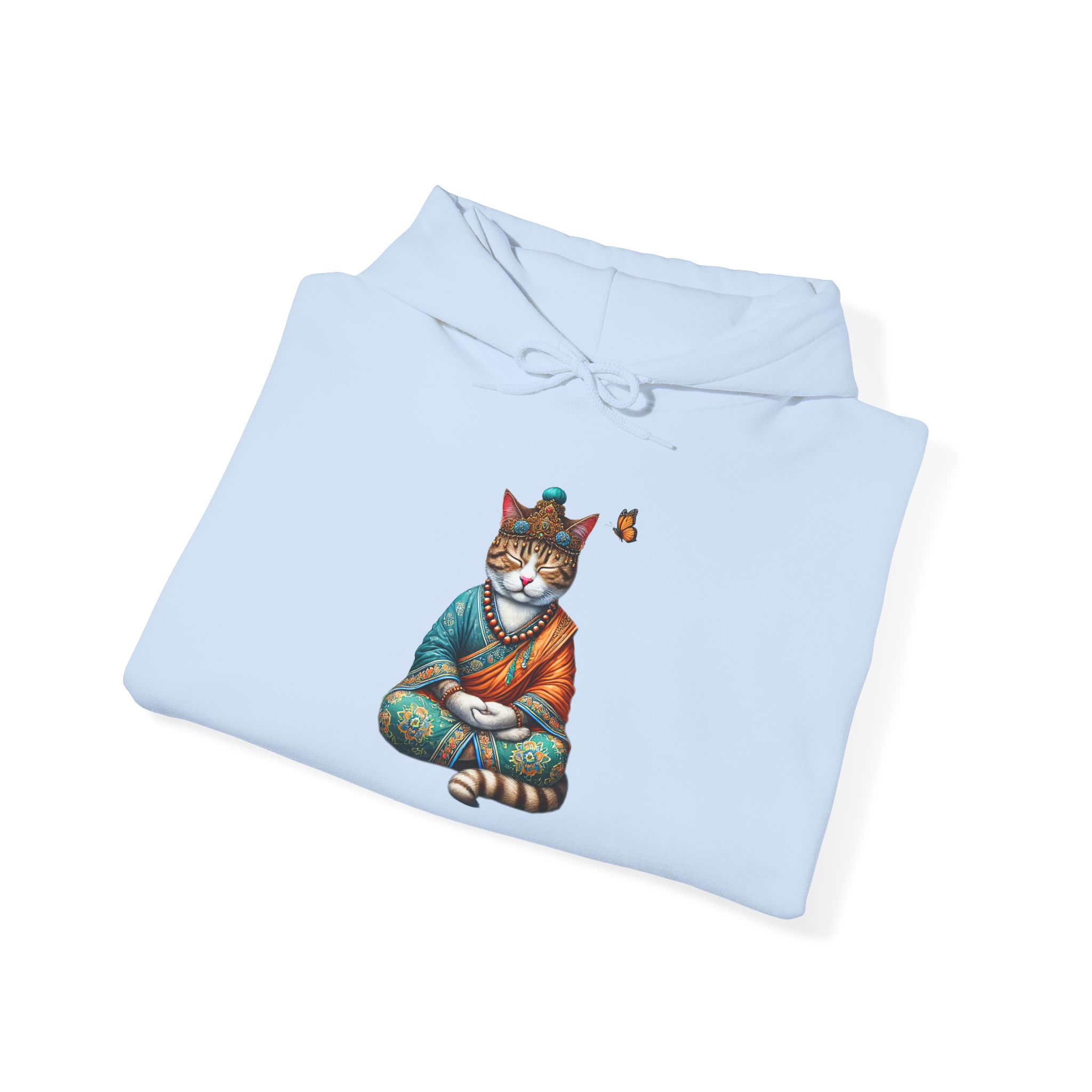 Cat Meditation Hoodie – Boho Cat Hoodie – Kitty Yoga Hoodie spiritual print - Image 15