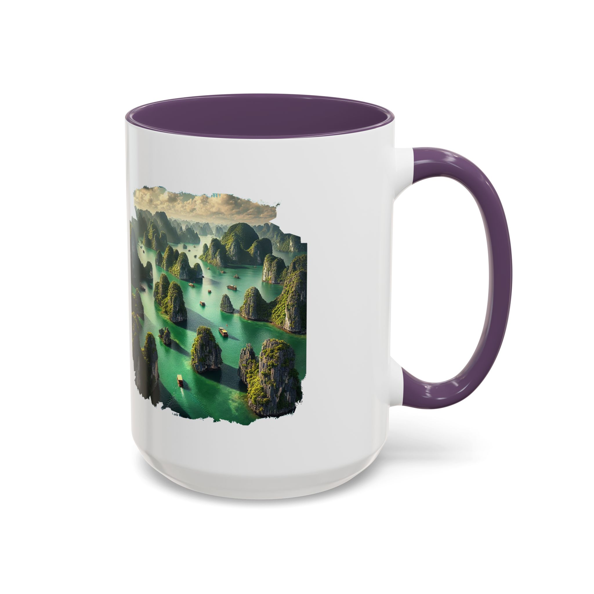 Boho mug landscape vietnam boho office mug ha long bay print nature cool gift coffee lover tea accessory unique cup – Image 57