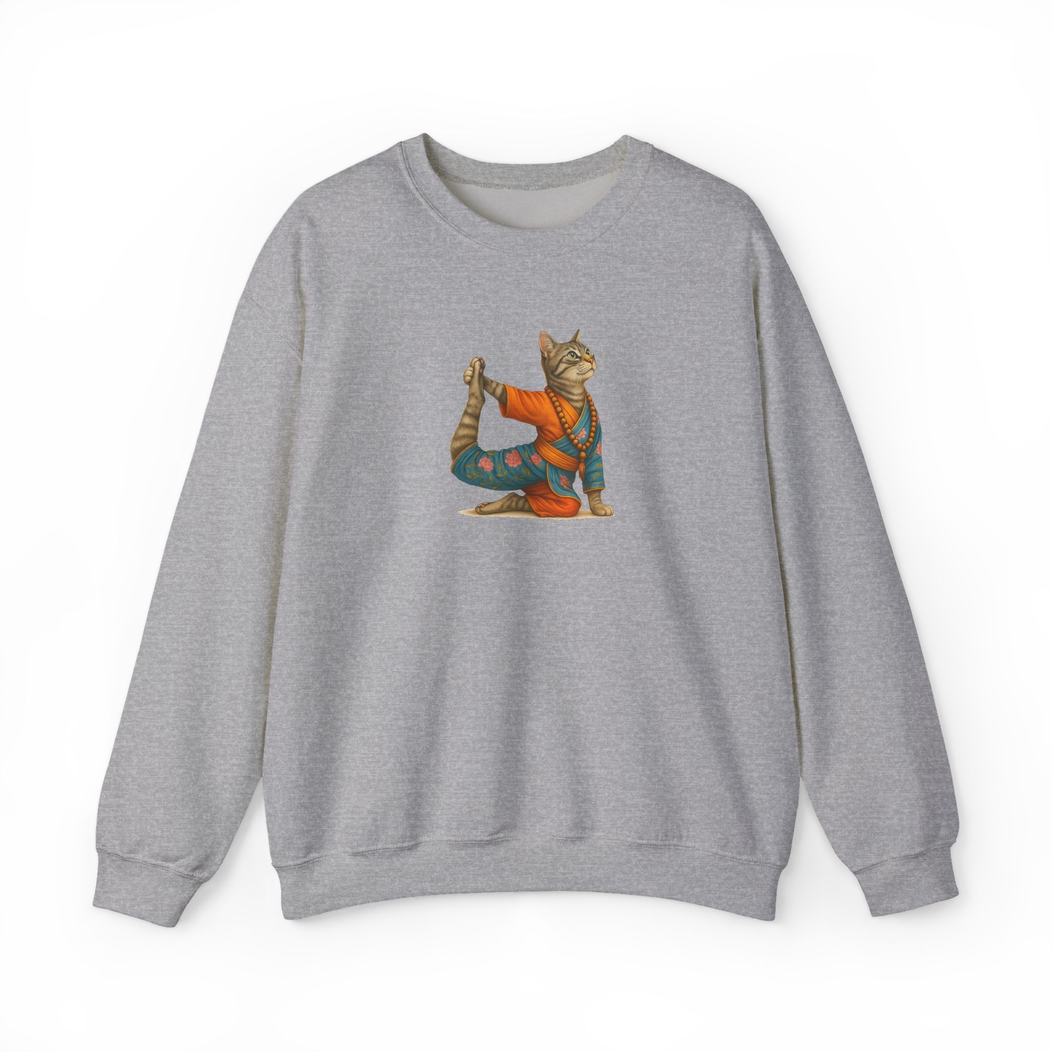 Cat Graphic sweater yoga pullover Kitten meditation vintage sweatshirt mindfulness clothing funny sweatshirt
