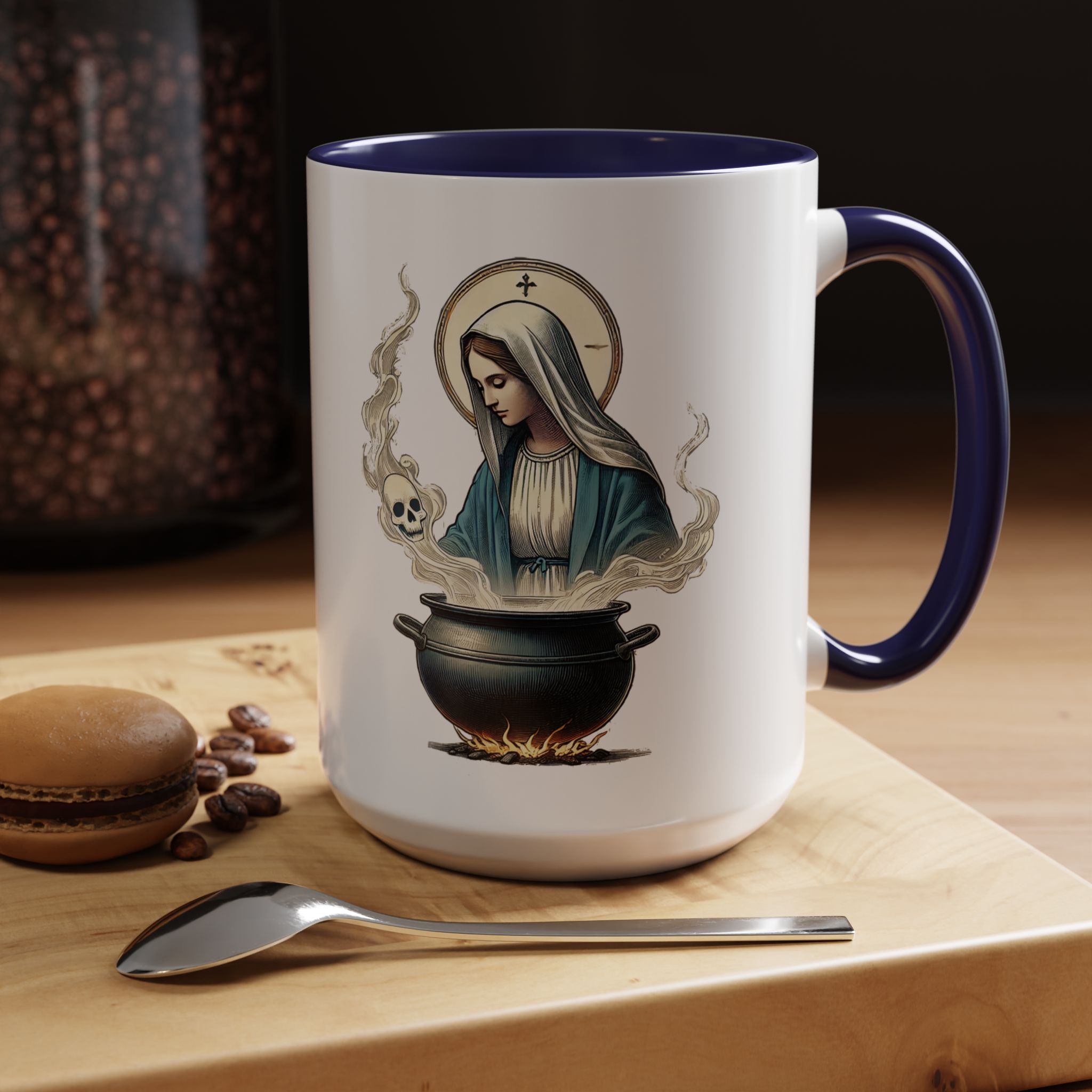 Coffee Mug funny virgin mary design sarcastic mug boho gift for her unique cup tea accessory cool design religious joke - Image 27