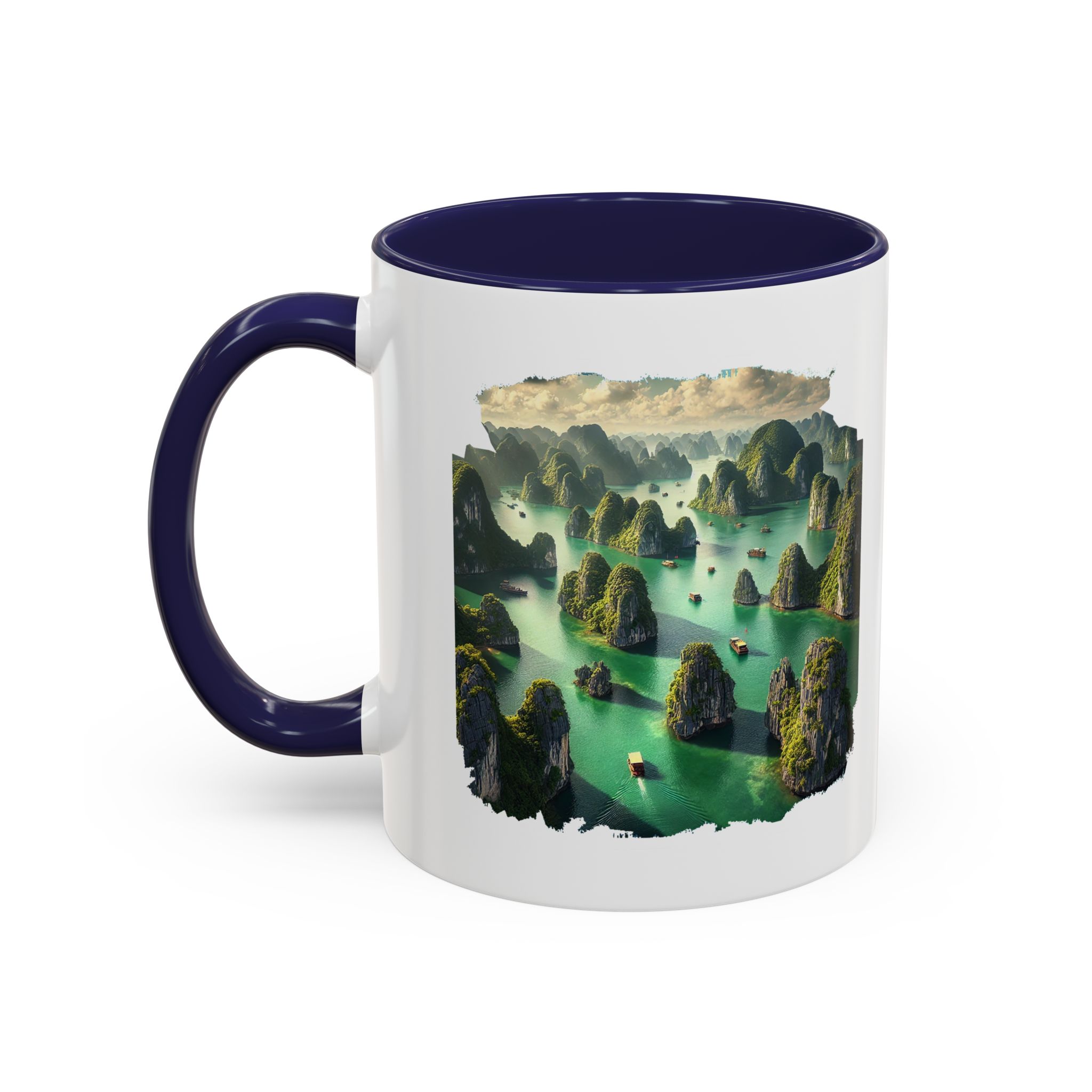 Boho mug landscape vietnam boho office mug ha long bay print nature cool gift coffee lover tea accessory unique cup – Image 10