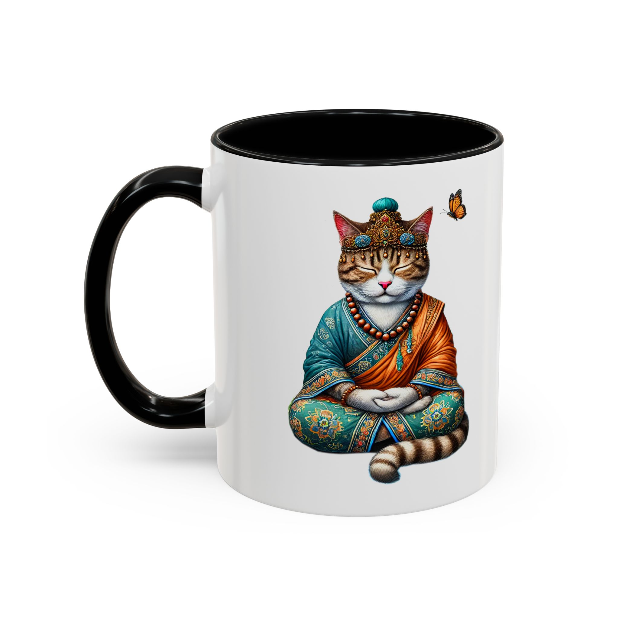 Coffee Mug meditation unique Mug cat lover tea cup yoga gift for her mindfulness accessory pet design – Image 6