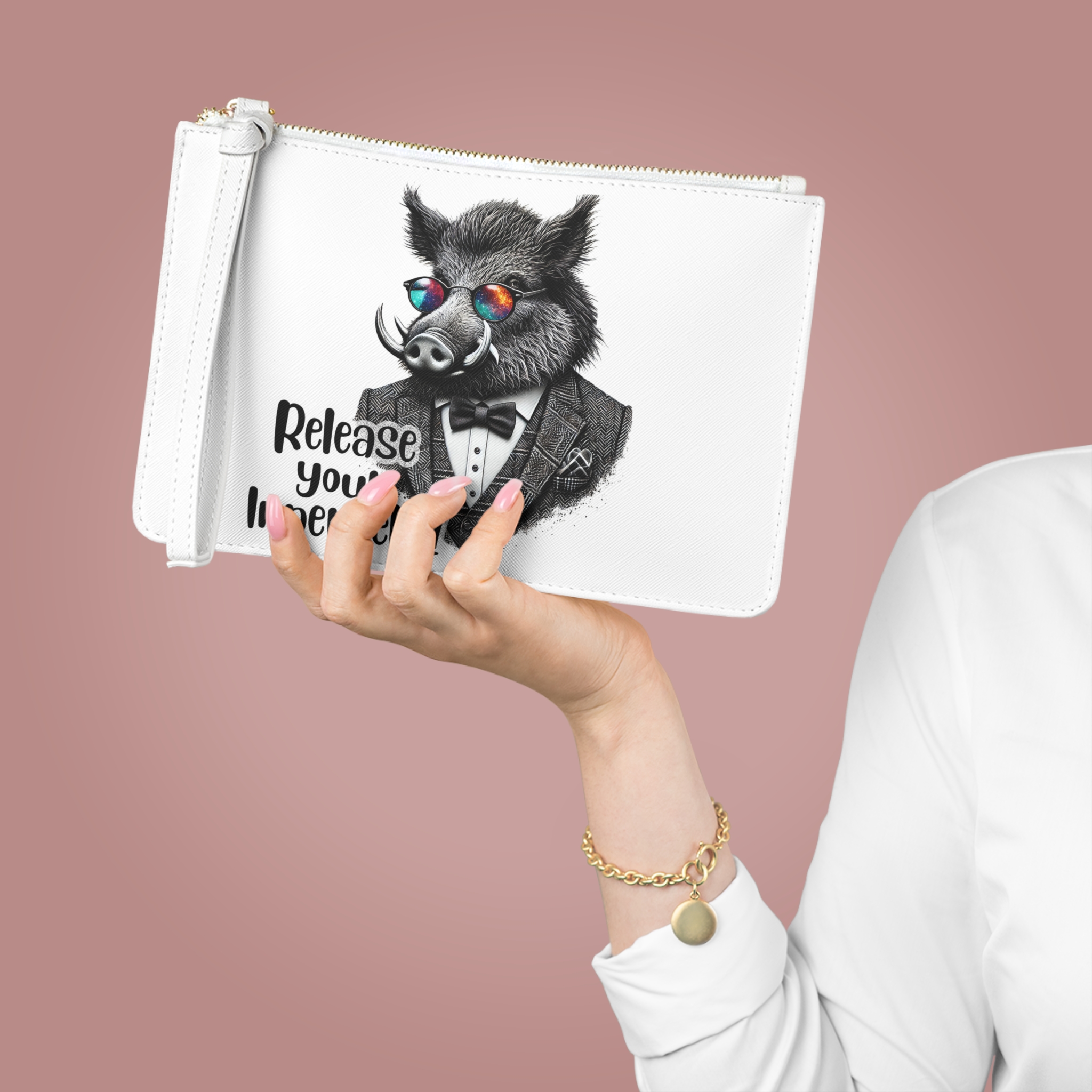 Clutch bag Motivational purse boar evening bag funny purse self confidence cool vintage bag