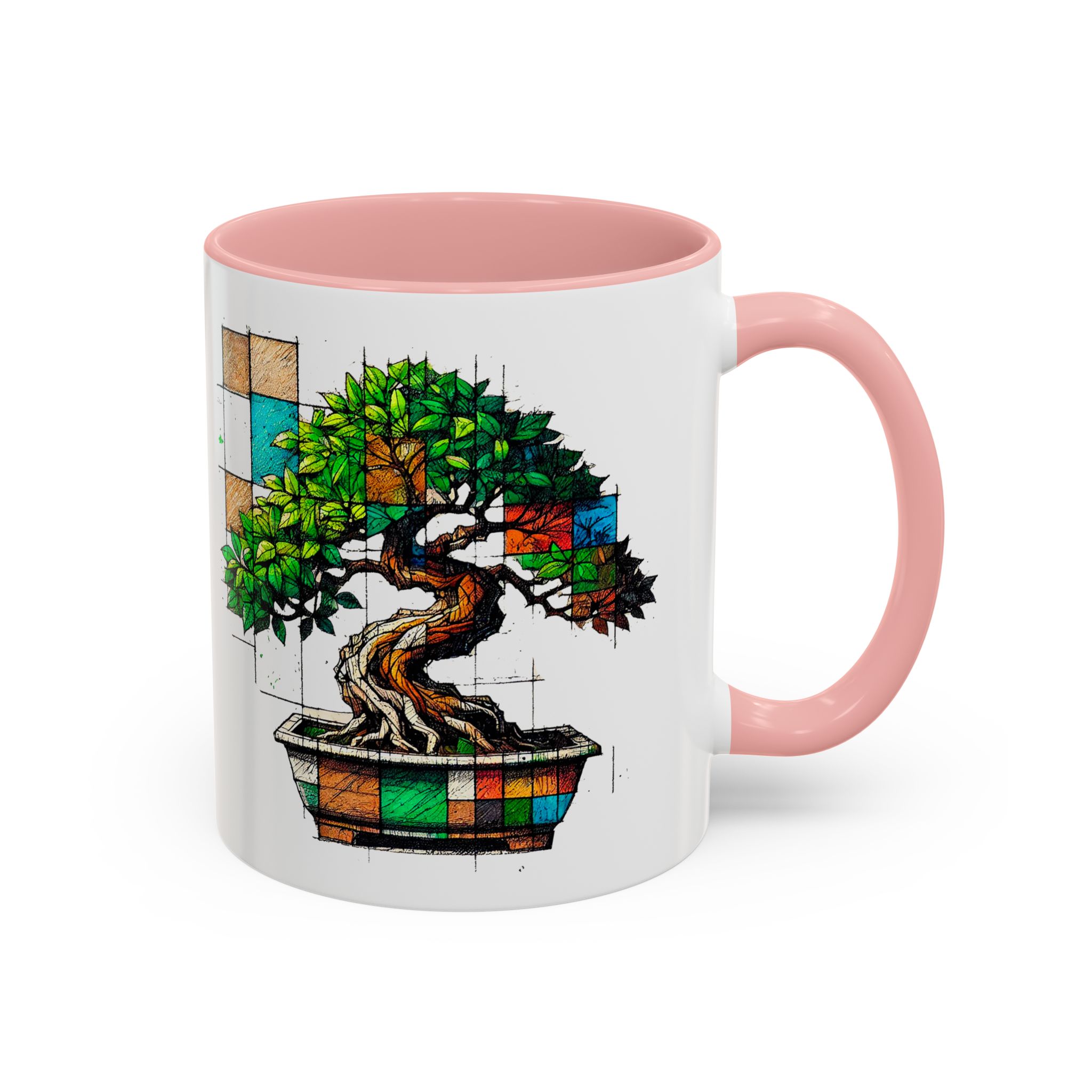 Bonsai mug zen nature style with original graphic pattern and cozy touch - Imagen 9