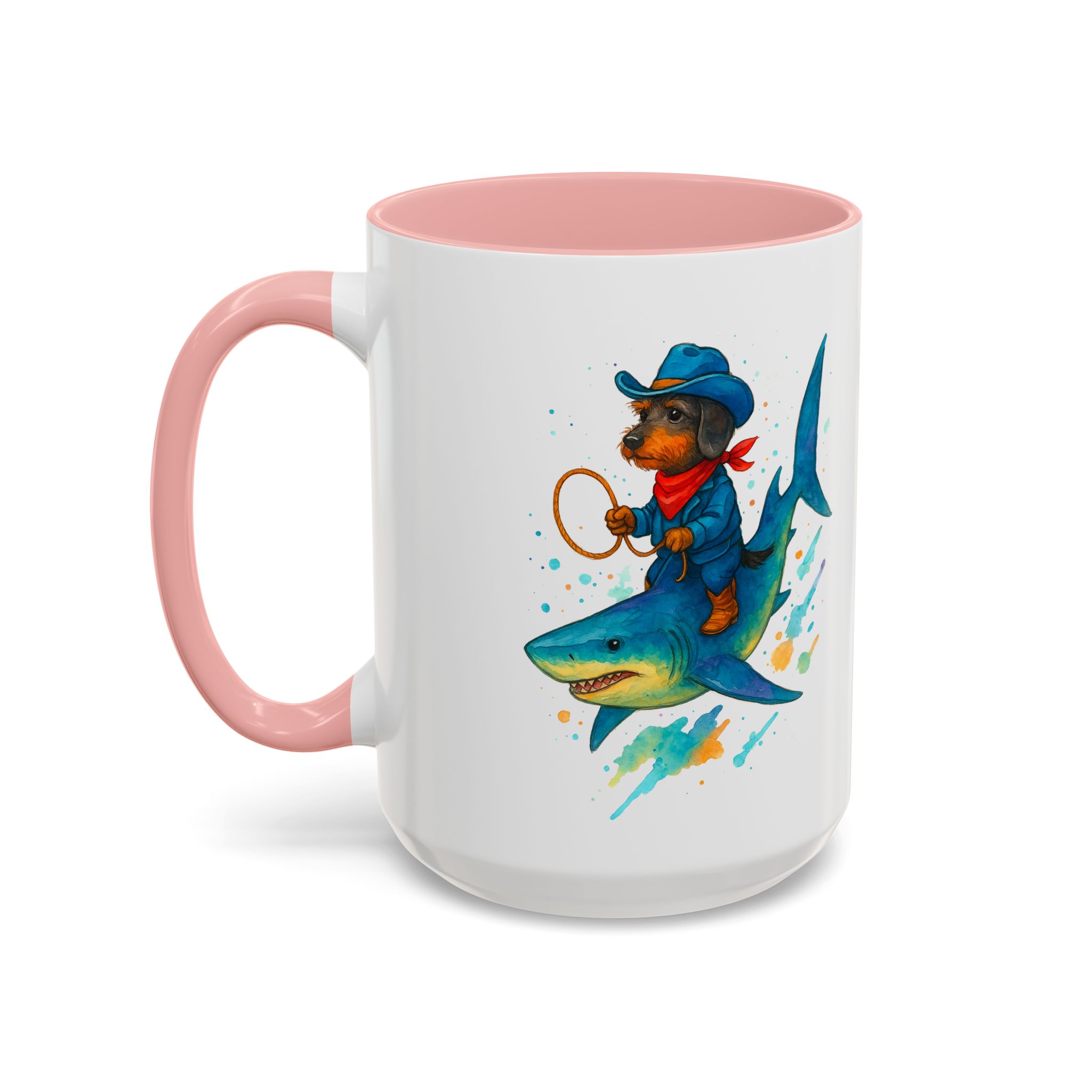 Funny Mug coffee lover Cowboy gift for him tea cup unique riding a shark mug office accessory shark design cowboy - Image 30