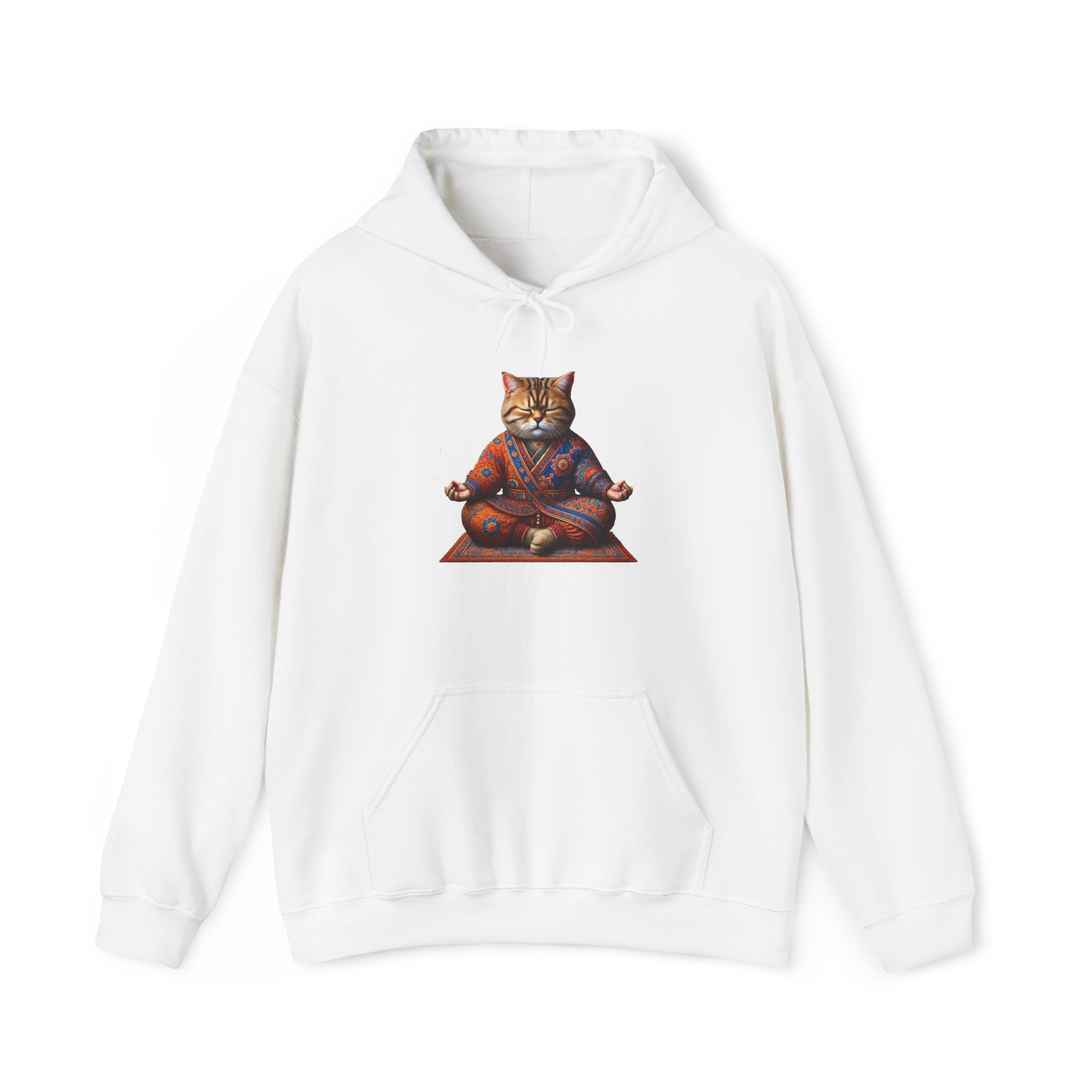 Cat Meditation Hoodie – Boho Cat Hoodie – Kitty Yoga Hoodie spiritual print - Image 4