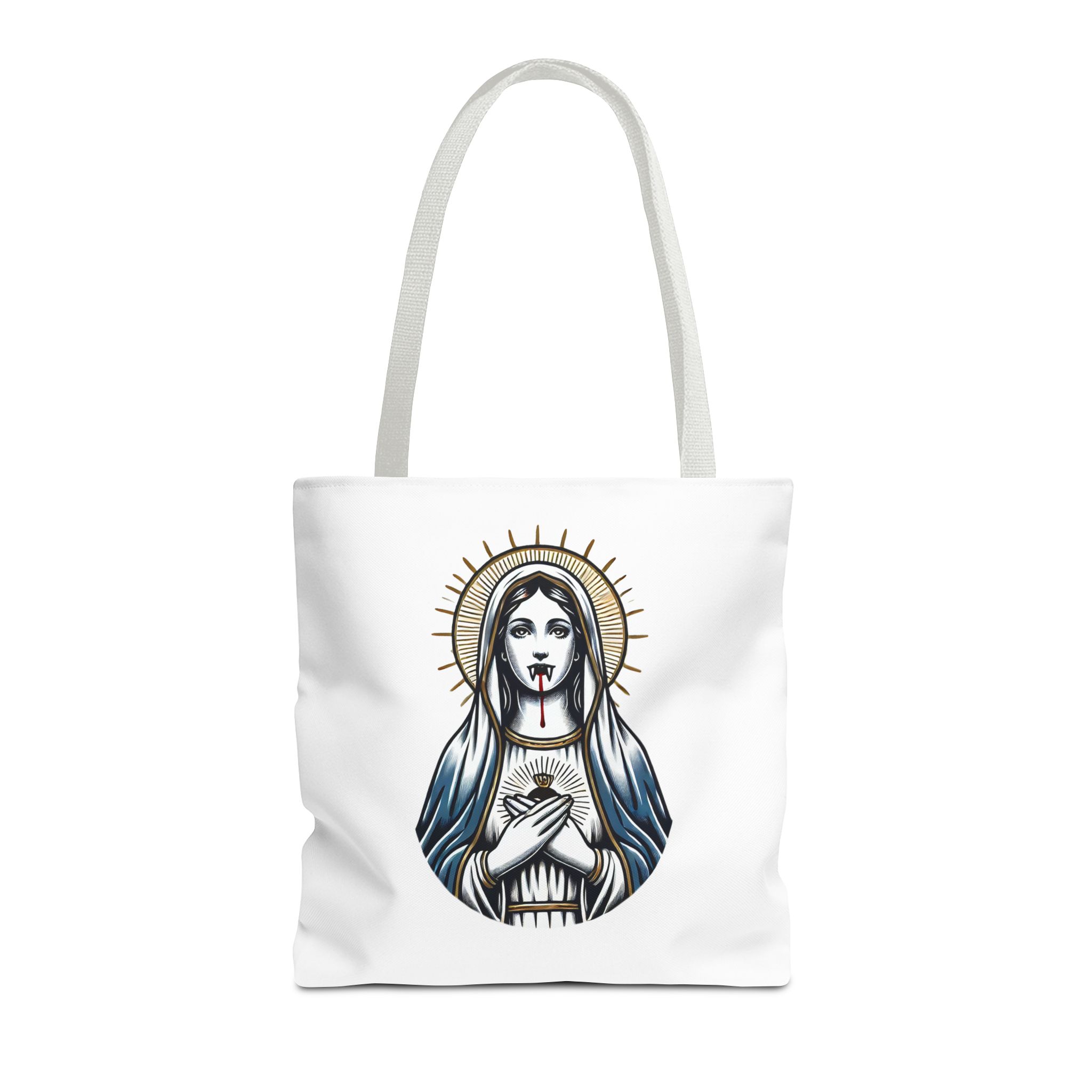 Ironic tote bag vampire Funny Bag virgin mary Canvas Tote bag religious sarcastic clothing gift satirical print cool Handbag purse bag – Image 15