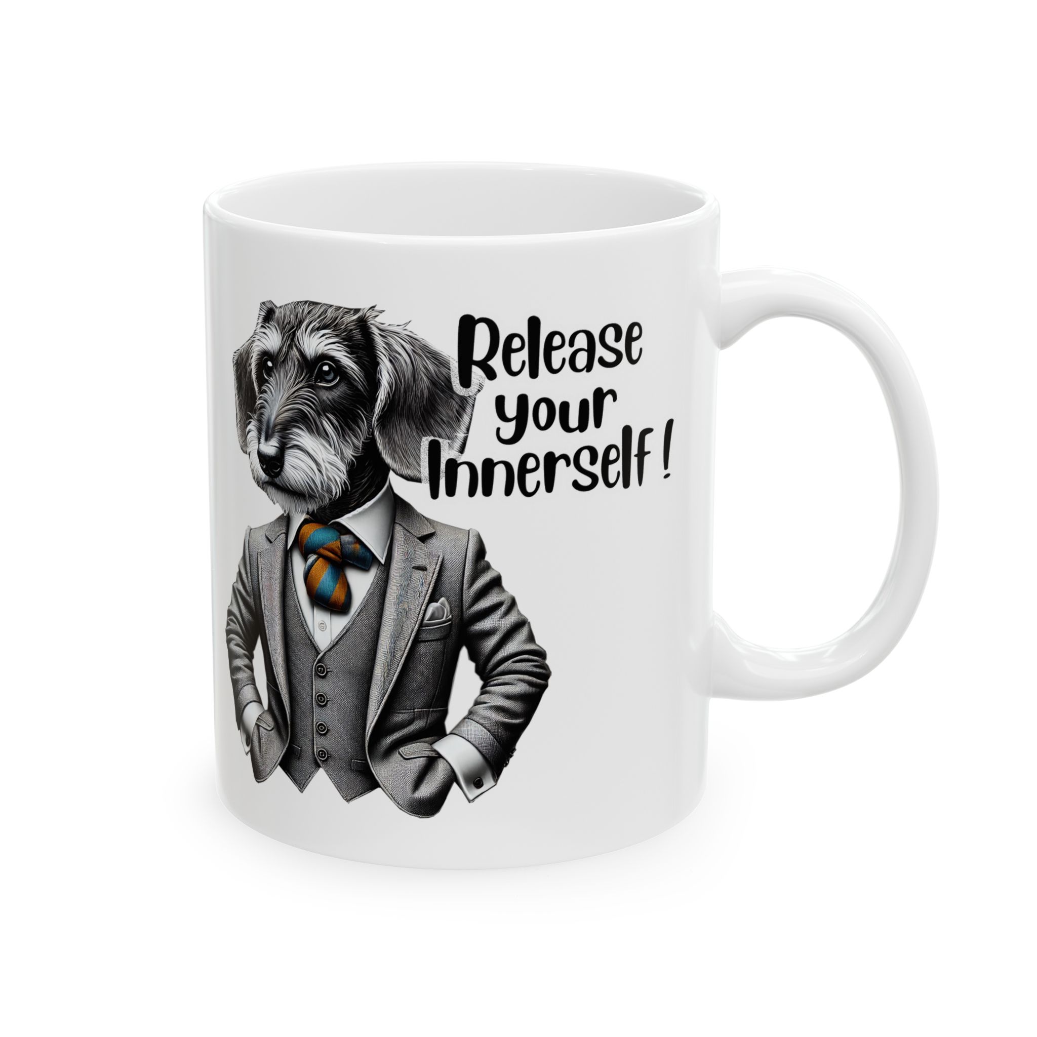Cute mug funny motivational gift for her cute cup tea lover cool boho mug office accessory self confidence design dog