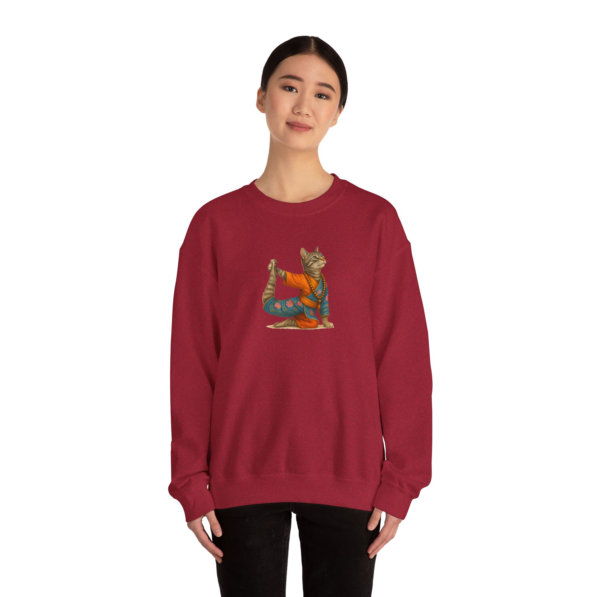Cat Graphic sweater yoga pullover Kitten meditation vintage sweatshirt mindfulness clothing funny sweatshirt - Image 33