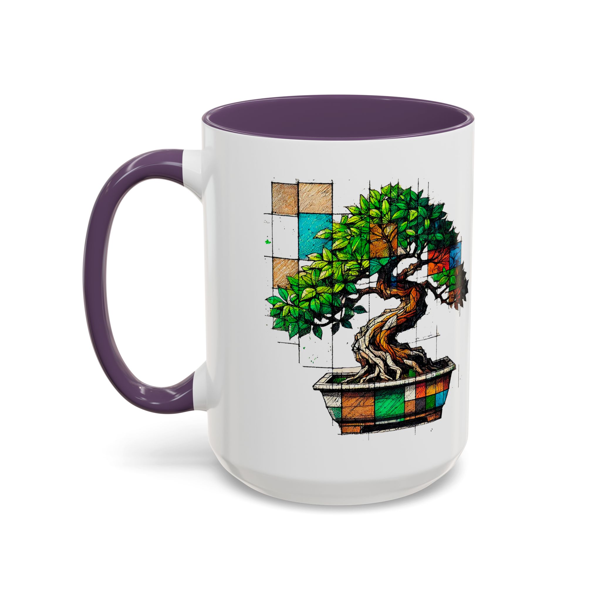 Bonsai mug zen nature style with original graphic pattern and cozy touch - Imagen 58
