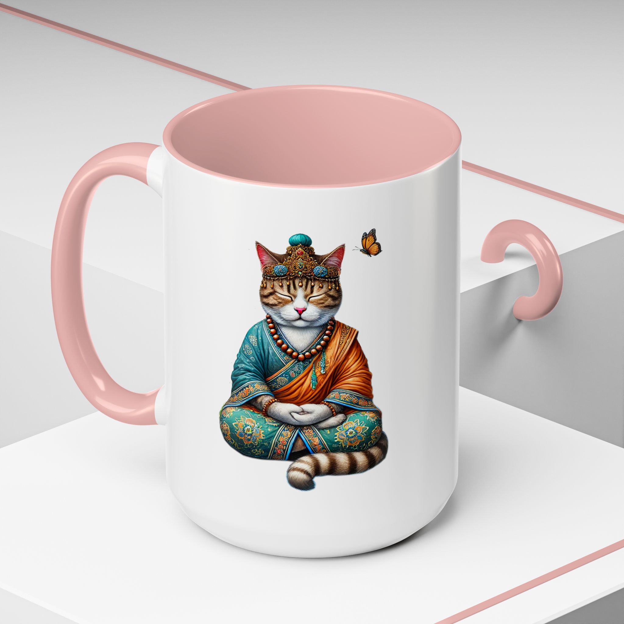 Coffee Mug meditation unique Mug cat lover tea cup yoga gift for her mindfulness accessory pet design – Image 32