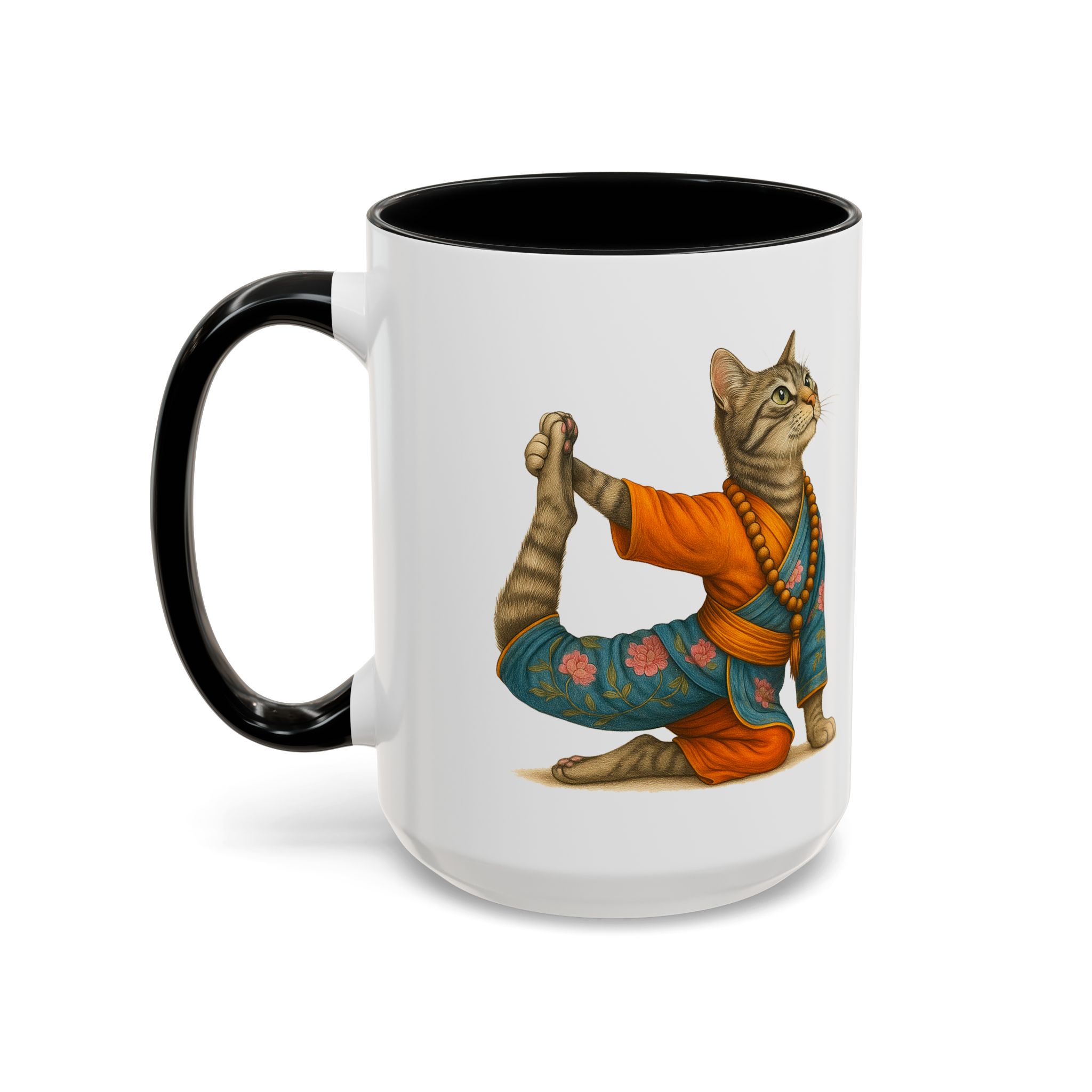 Tea mug Cat lover coffee cup cool gift for her office Mug yoga accessory kitten meditation pet mindfulness print - Image 18