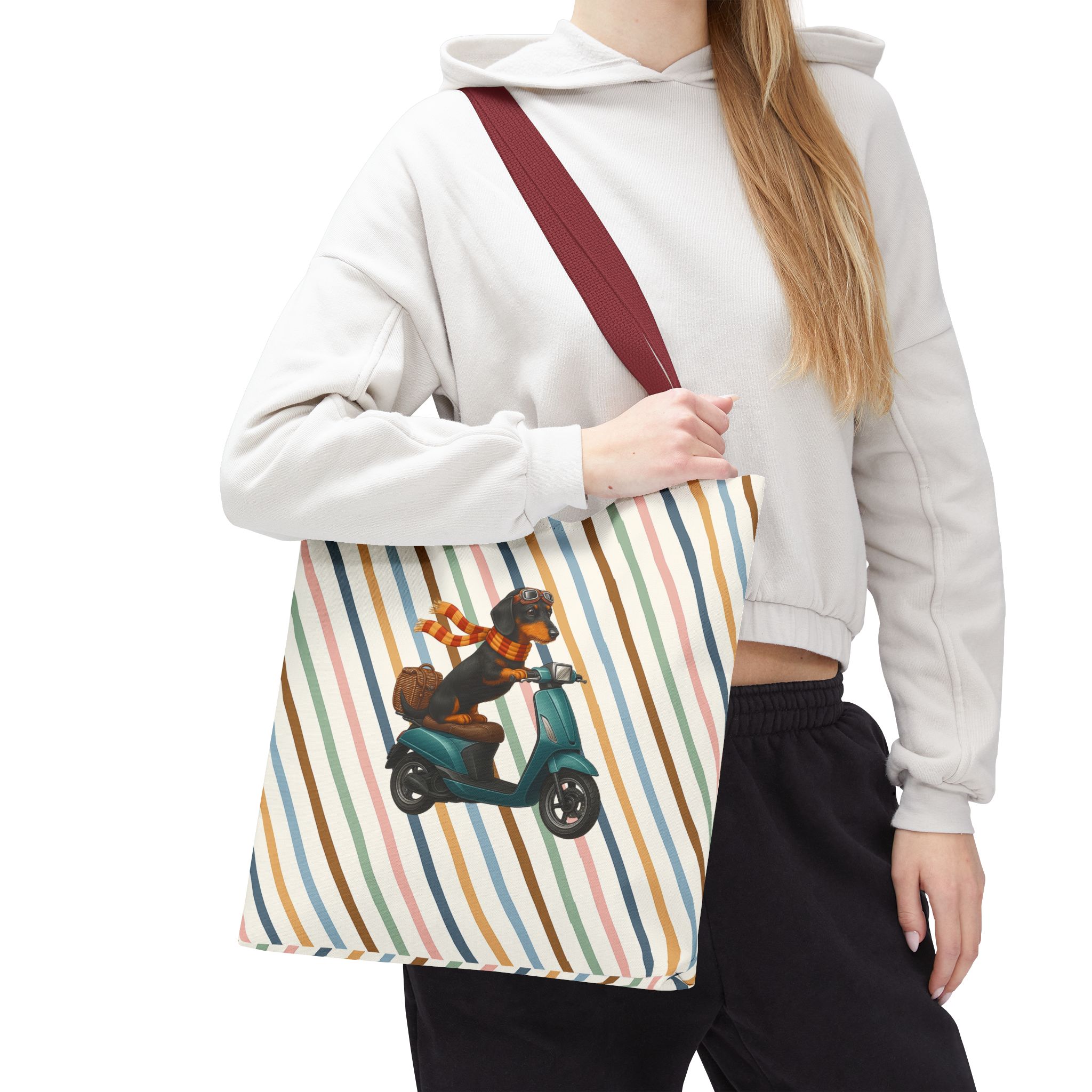 Dachshund canvas tote bag scooter funny shoulder bag dog cute tote bag cool gift for her pet lover purse puppy print cool handbag - Image 10