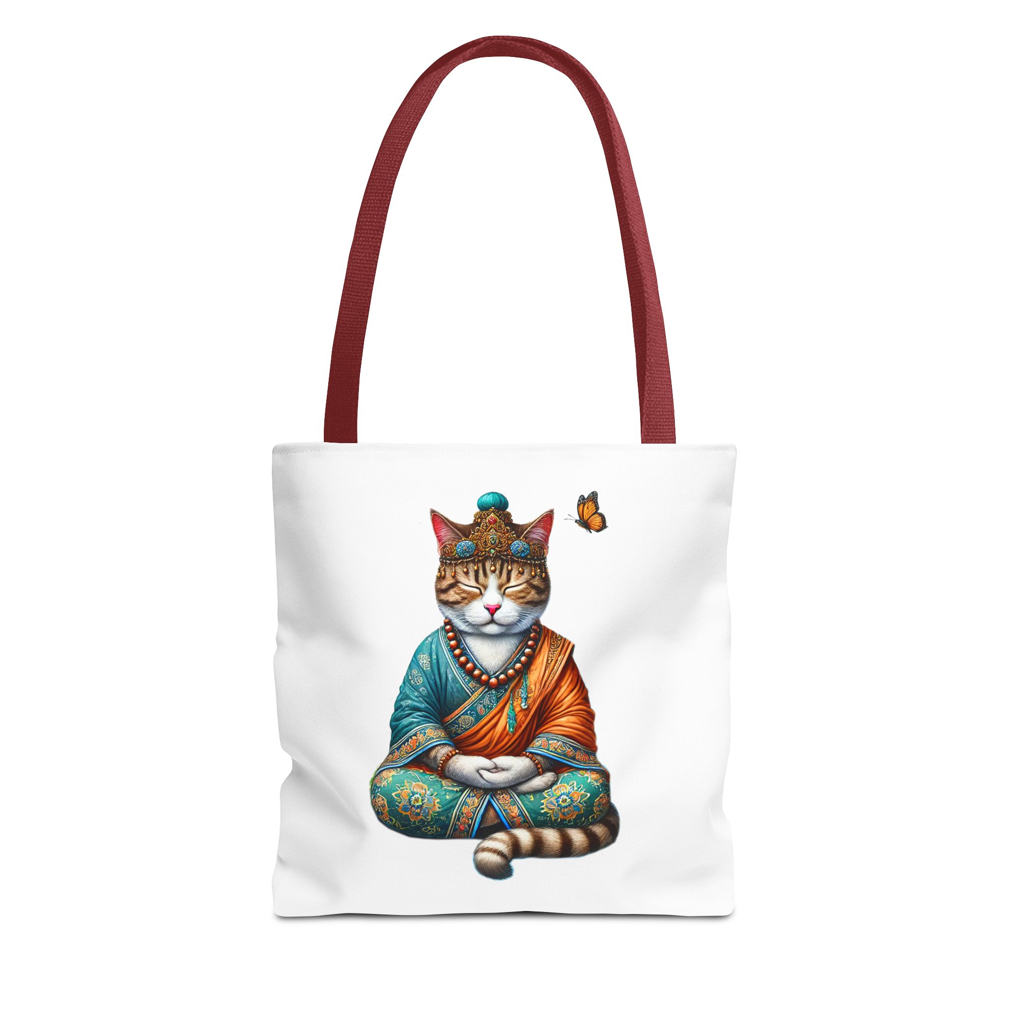 Canvas Tote bag Cat meditation handbag yoga bag vintage buddha mindfulness purse - Image 7