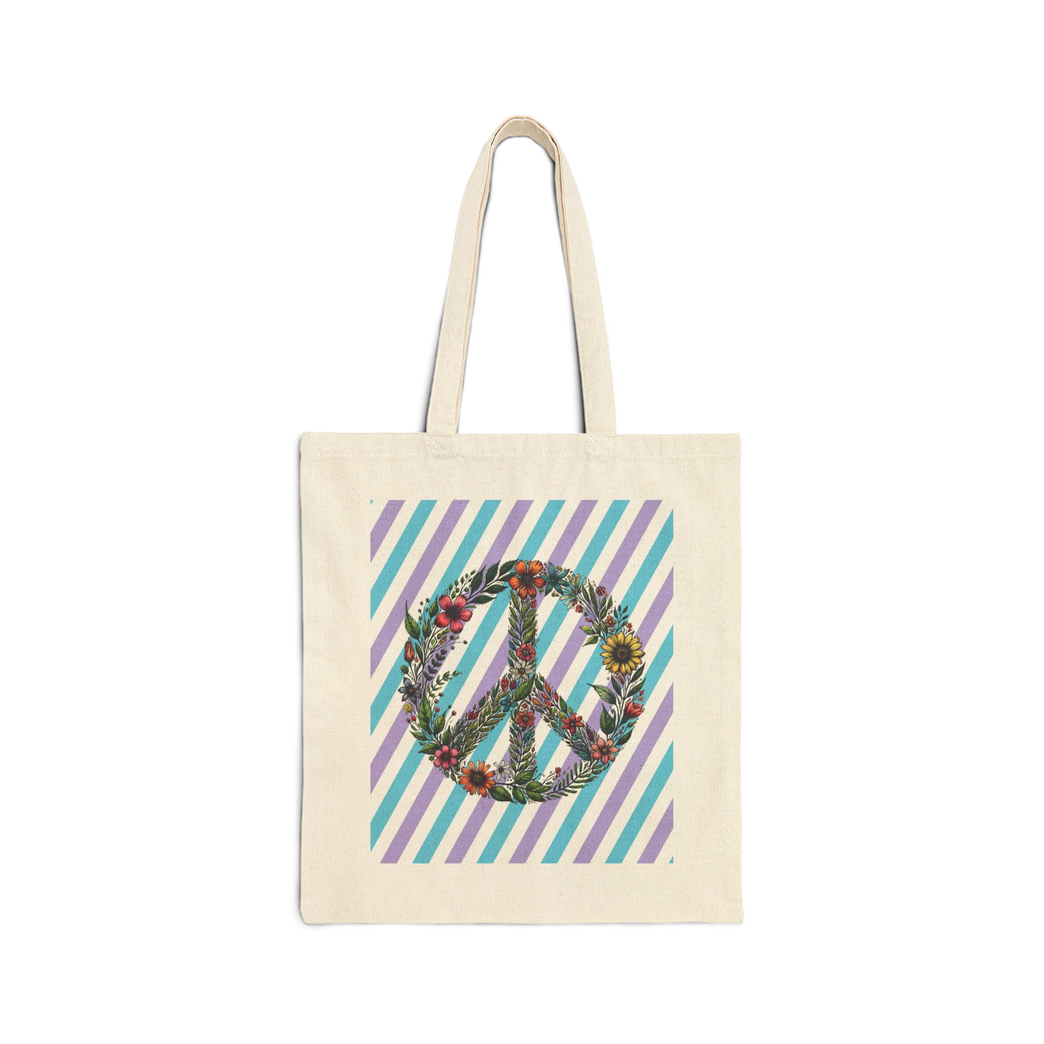 Peace and Love tote bag positive vibes and dreamy vintage look