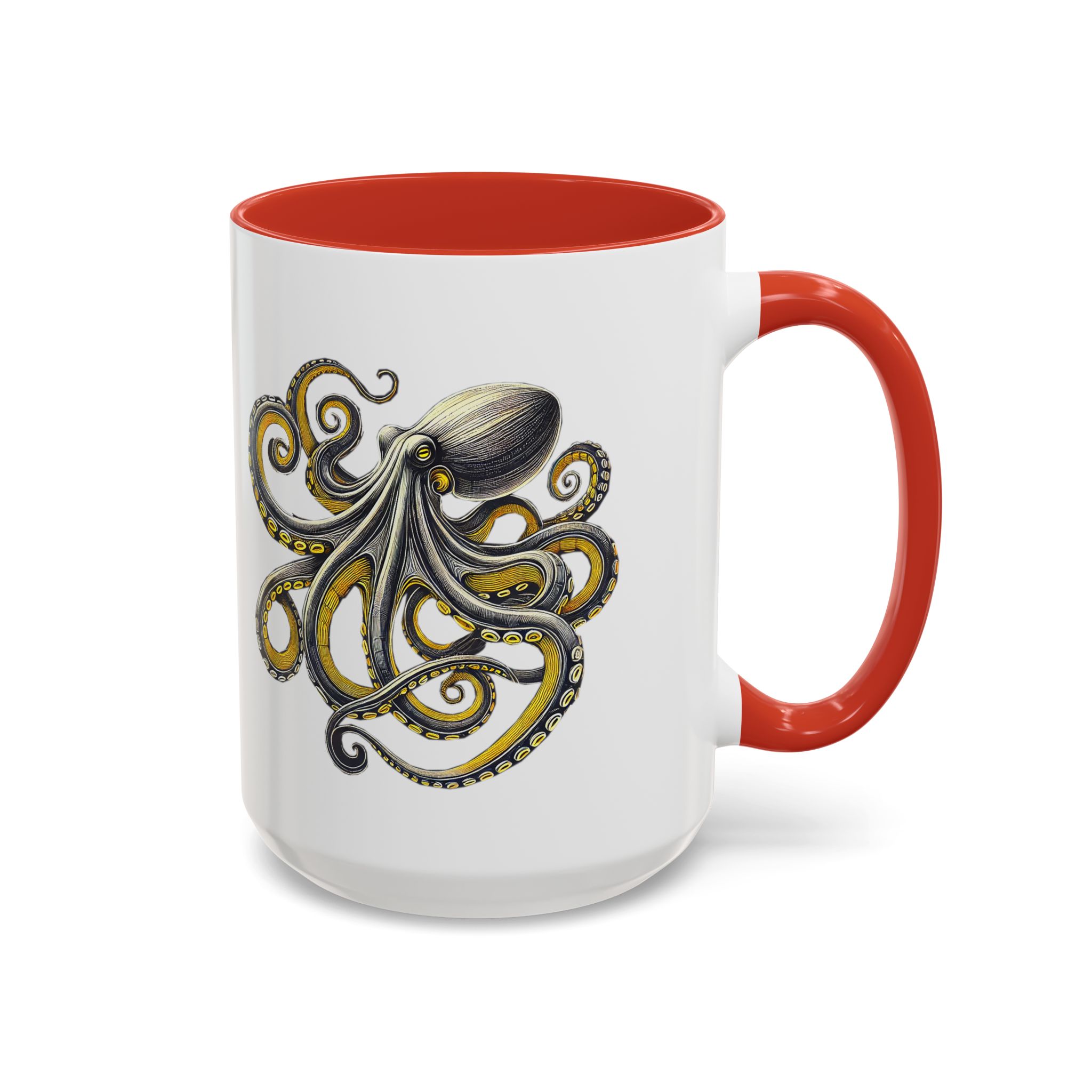 Coffee mug octopus calligraphy gift for her tea cup japan lover unique mug office accessory boho design – Image 29