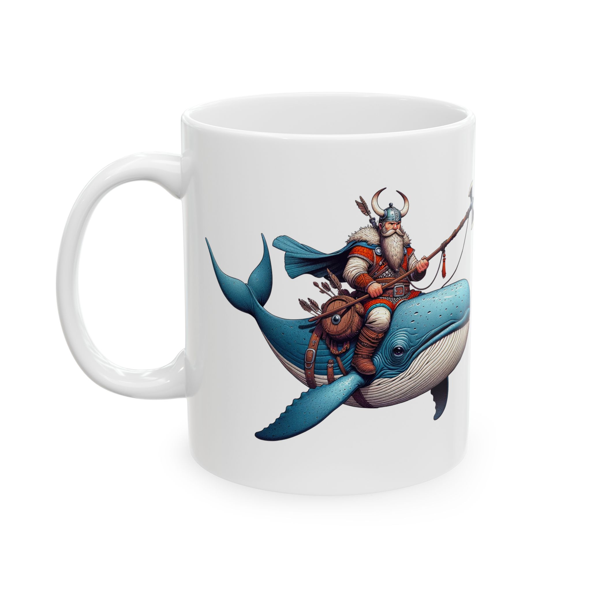 Funny Mug Viking Coffee lover cute cup unique gift for her viking riding a whale office mug tea accessory cool mythology design boho - Image 2