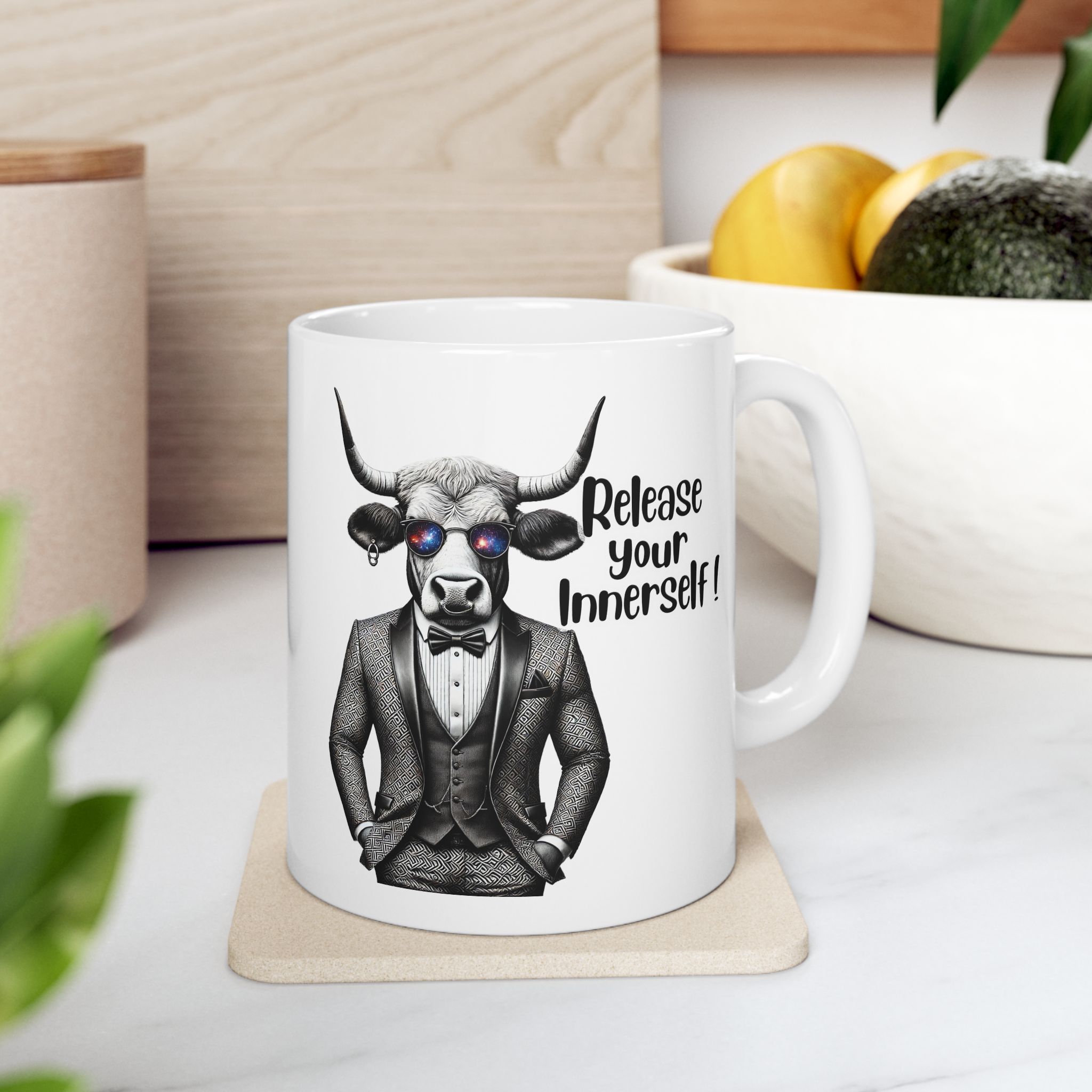 Coffee mug funny motivational gift for her cute cup tea lover cool boho mug office accessory self confidence design bull - Imagen 3