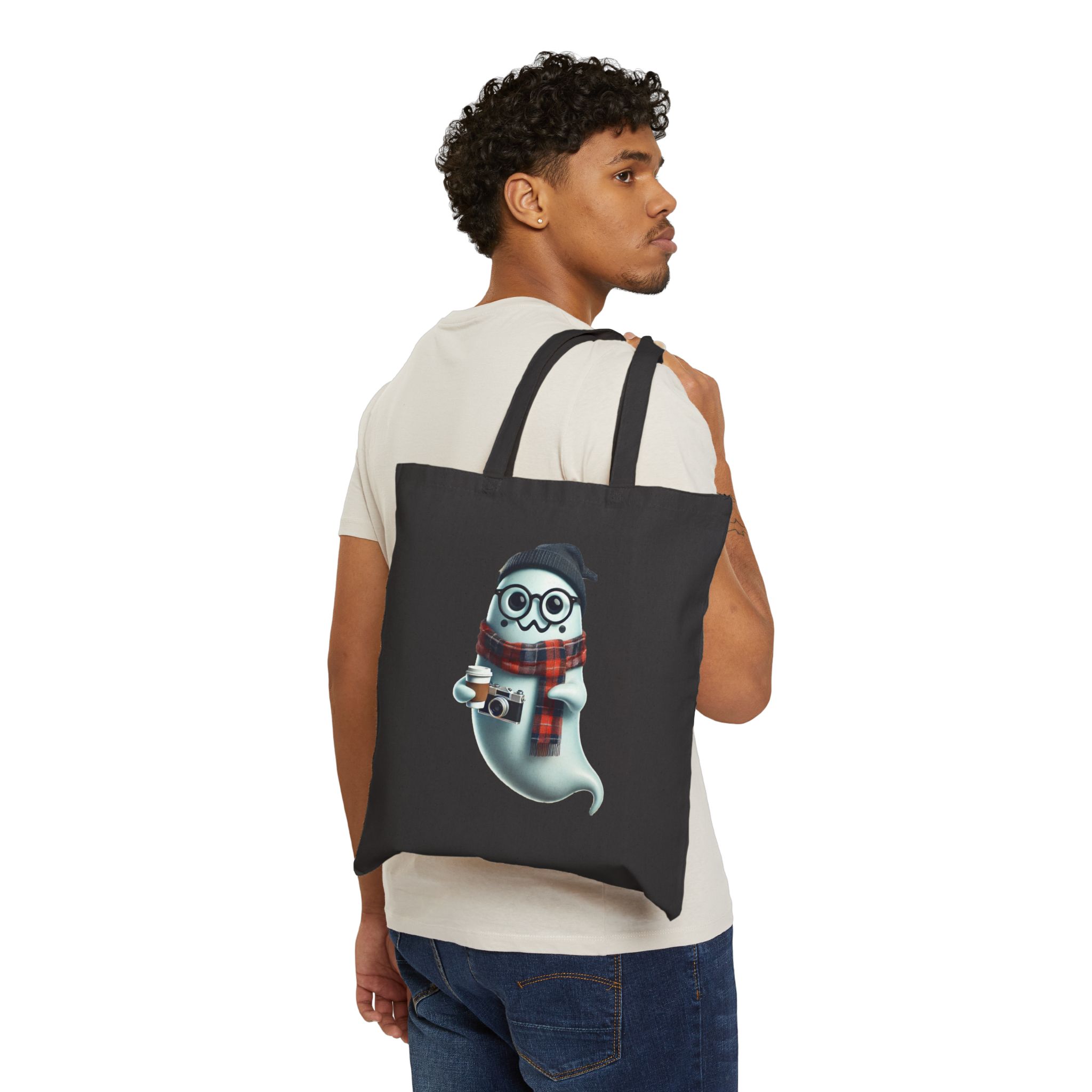 Boho Canvas Tote bag ghost funny Bag hipster gift cool clothing unique shoulder bag purse cute Handbag unique - Image 6