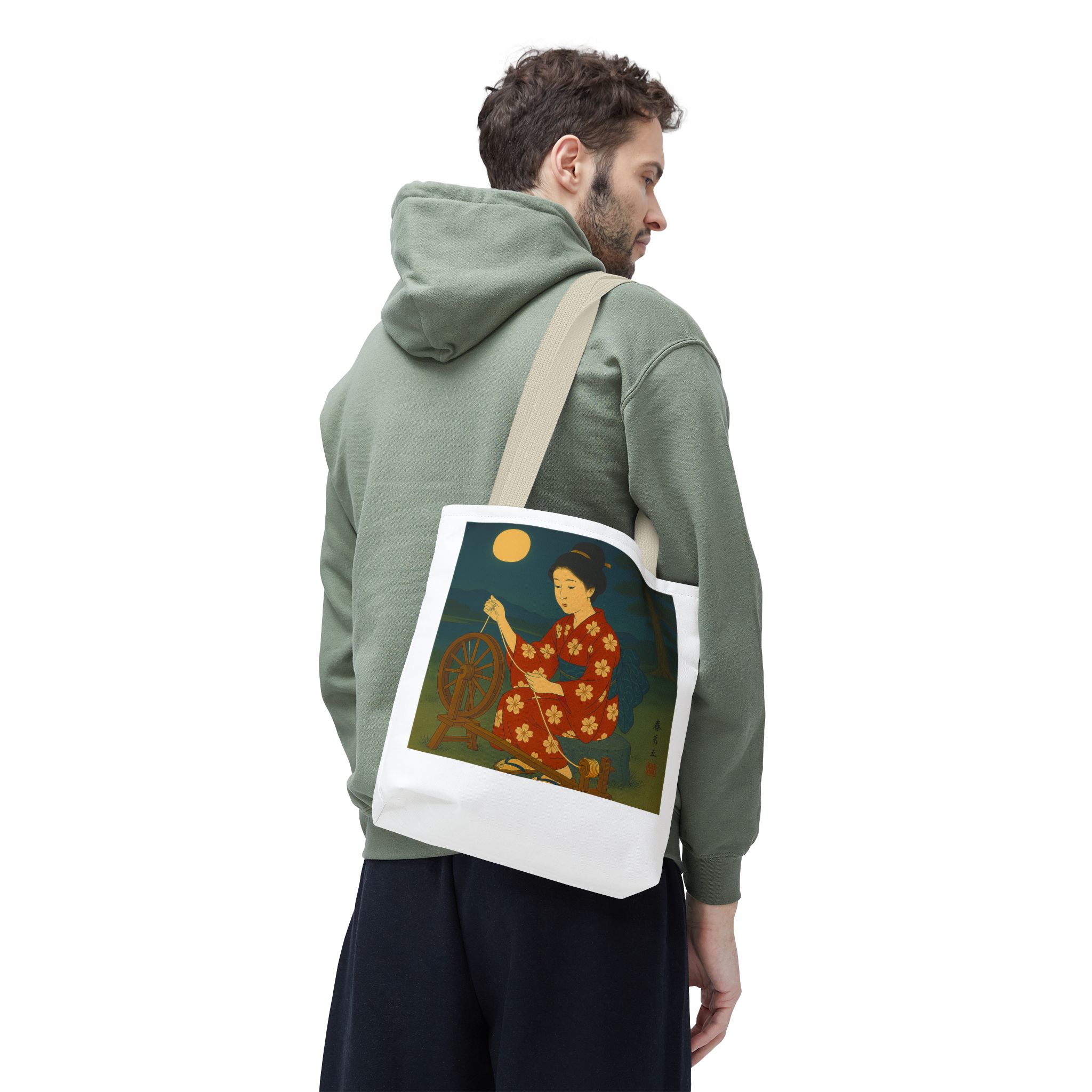Japan shopping bag retro artistic illustration with unique graphics - Image 20