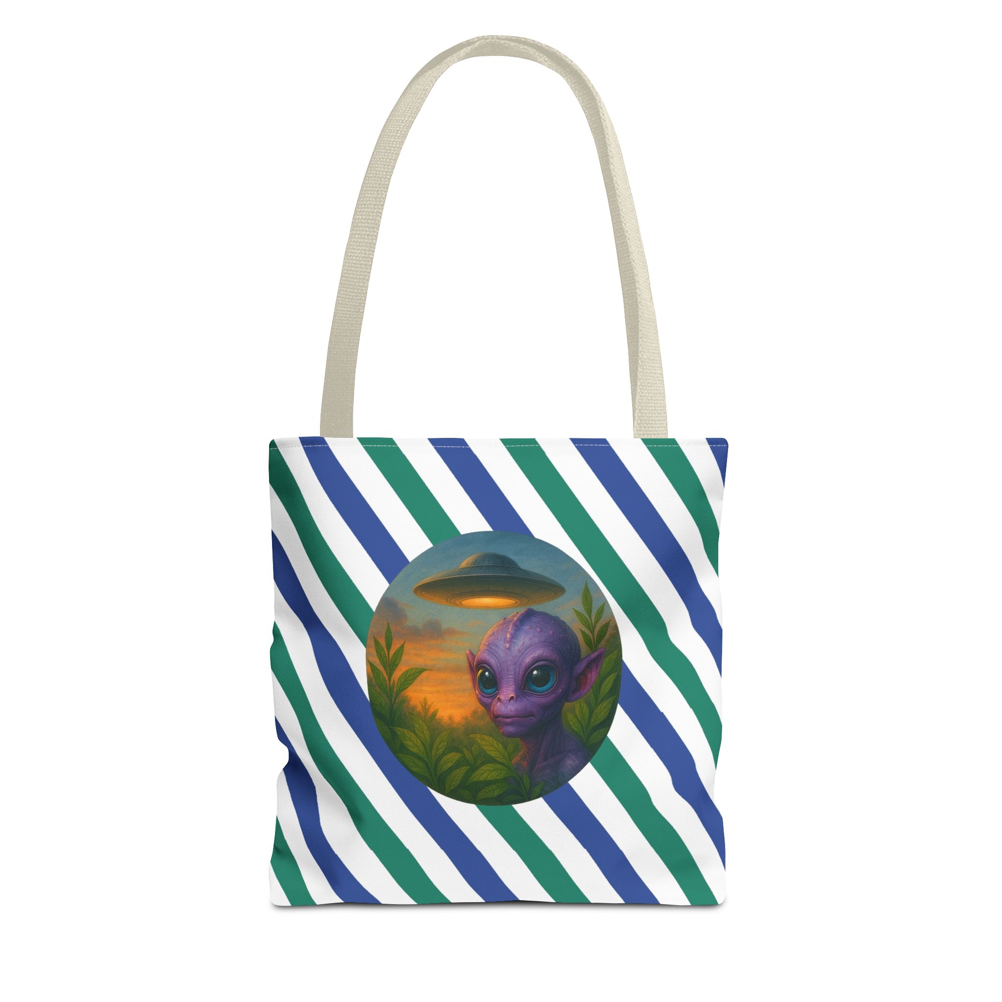 Alien shopping tote bag alien extraterrestrial whale fantasy funny retro cosmic vintage tote - Image 19