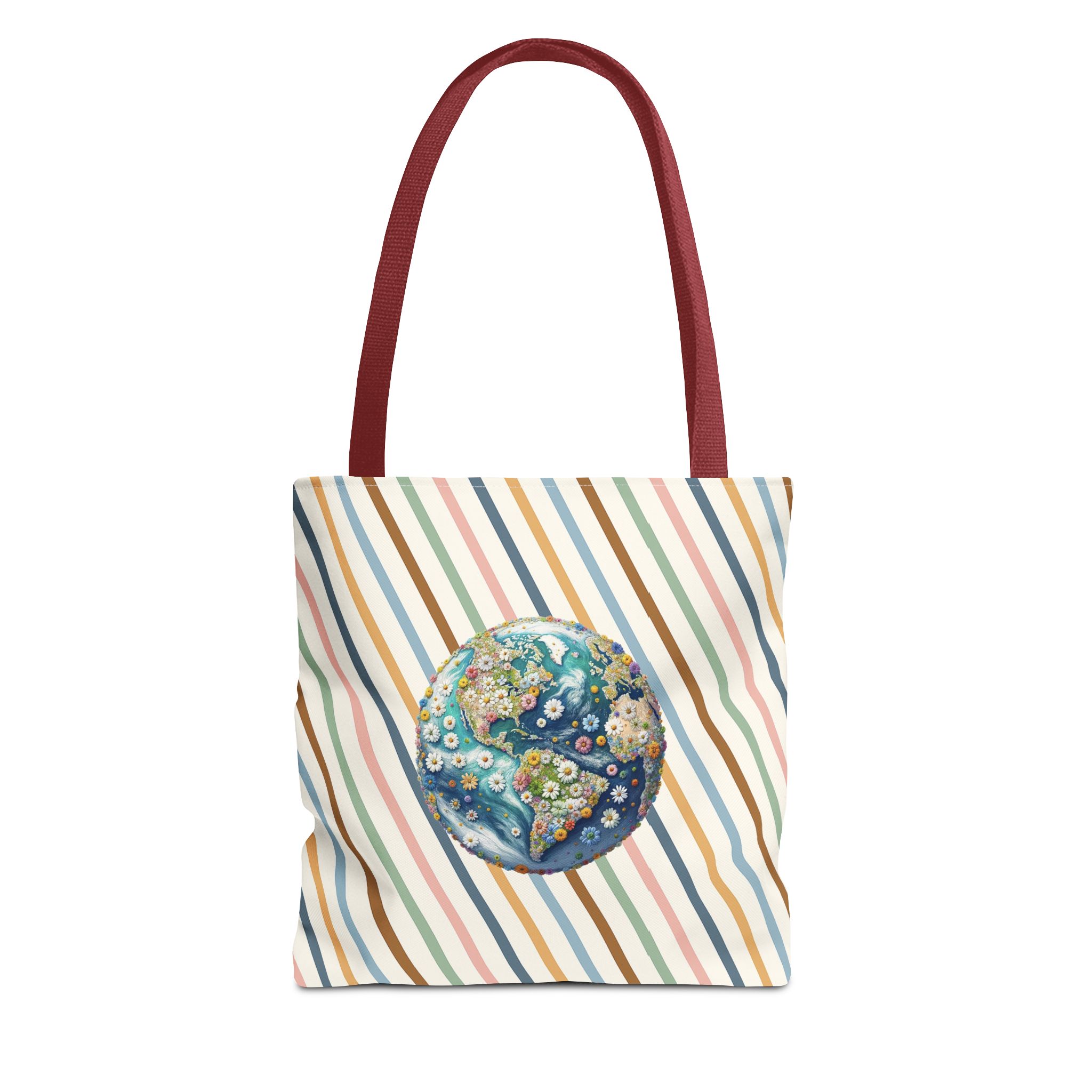 Floral Planet canvas tote bag ecology cute tote bag vintage bag perfect for nature lovers and shoulder bag gift for her