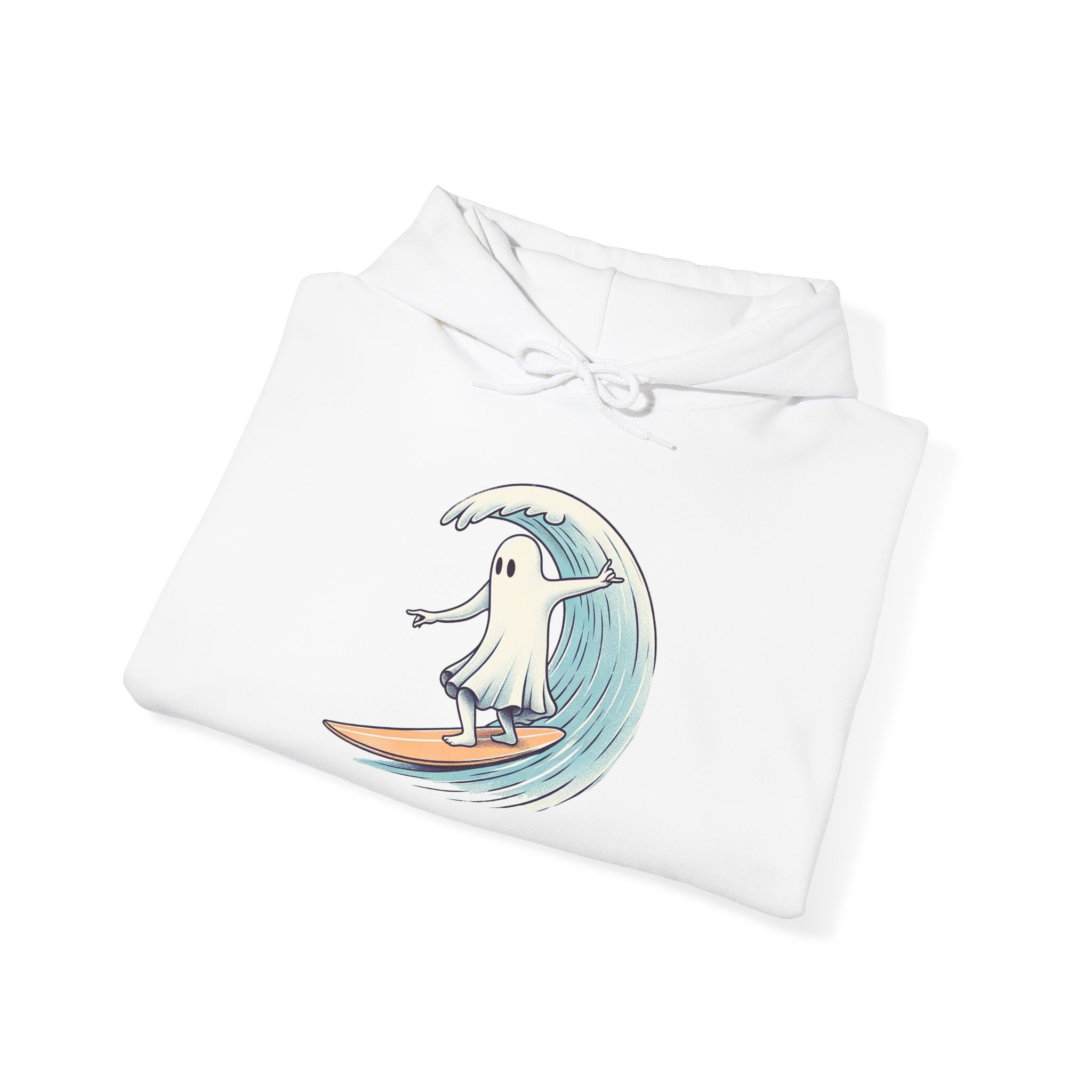 Surf Ghost Hoodie – Beach sweatshirt – Boho Ghost Hoodie surf print ghost - Image 3