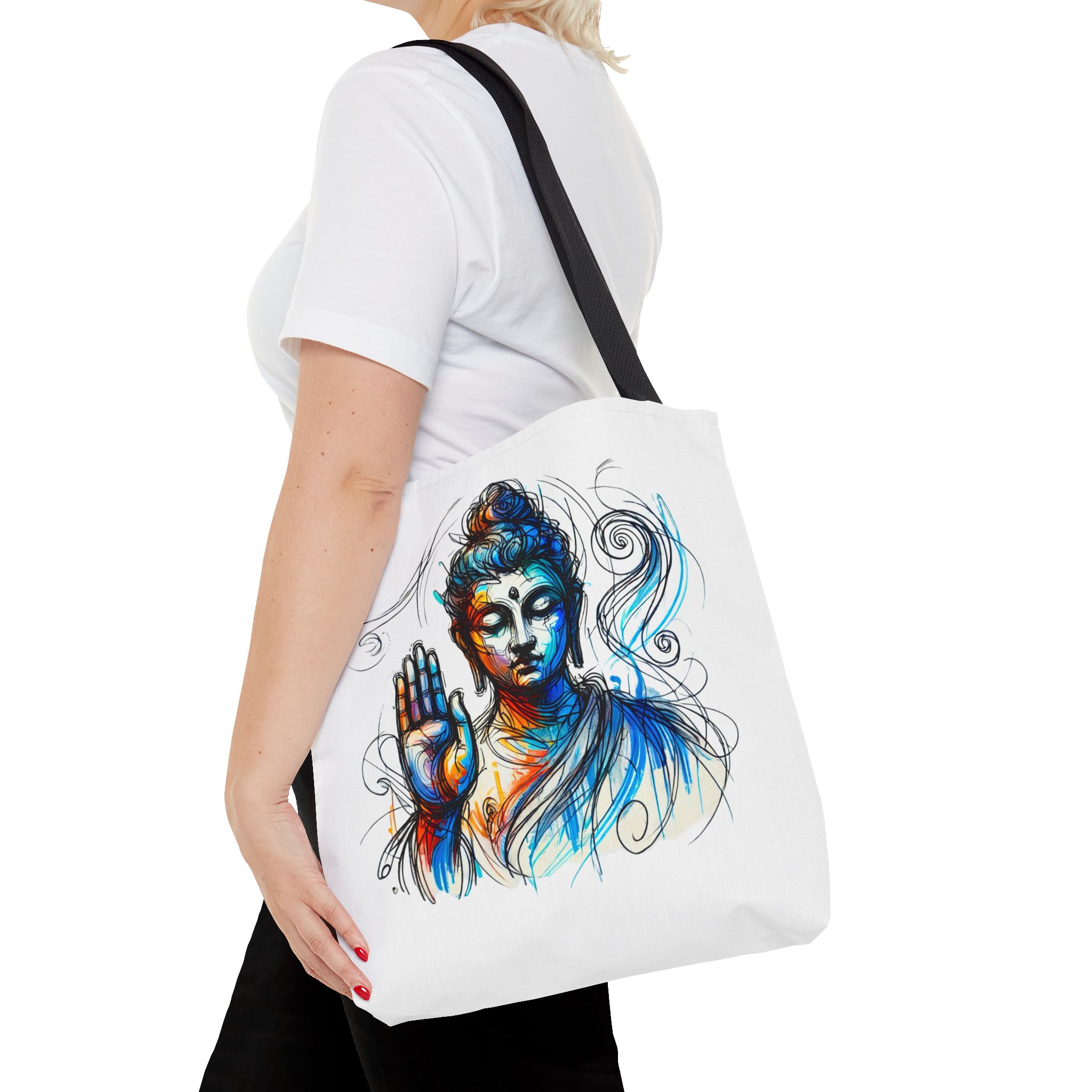Canvas tote bag yoga bag vintage buddha shoulder bag Meditation handbag buddhism mindfulness - Image 4