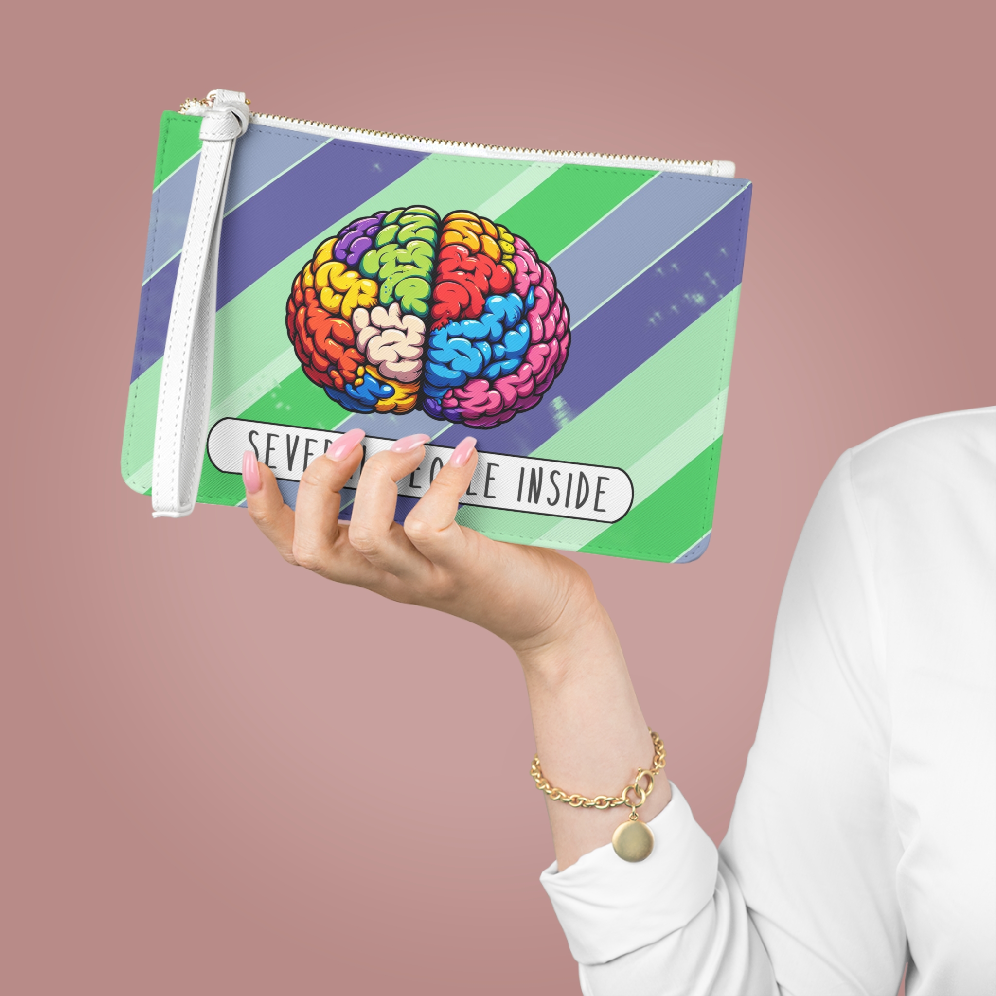 Satiric clutch bag Brain Clutch bag funny purse fun gift sarcastic evening bag boho purse cool handbag