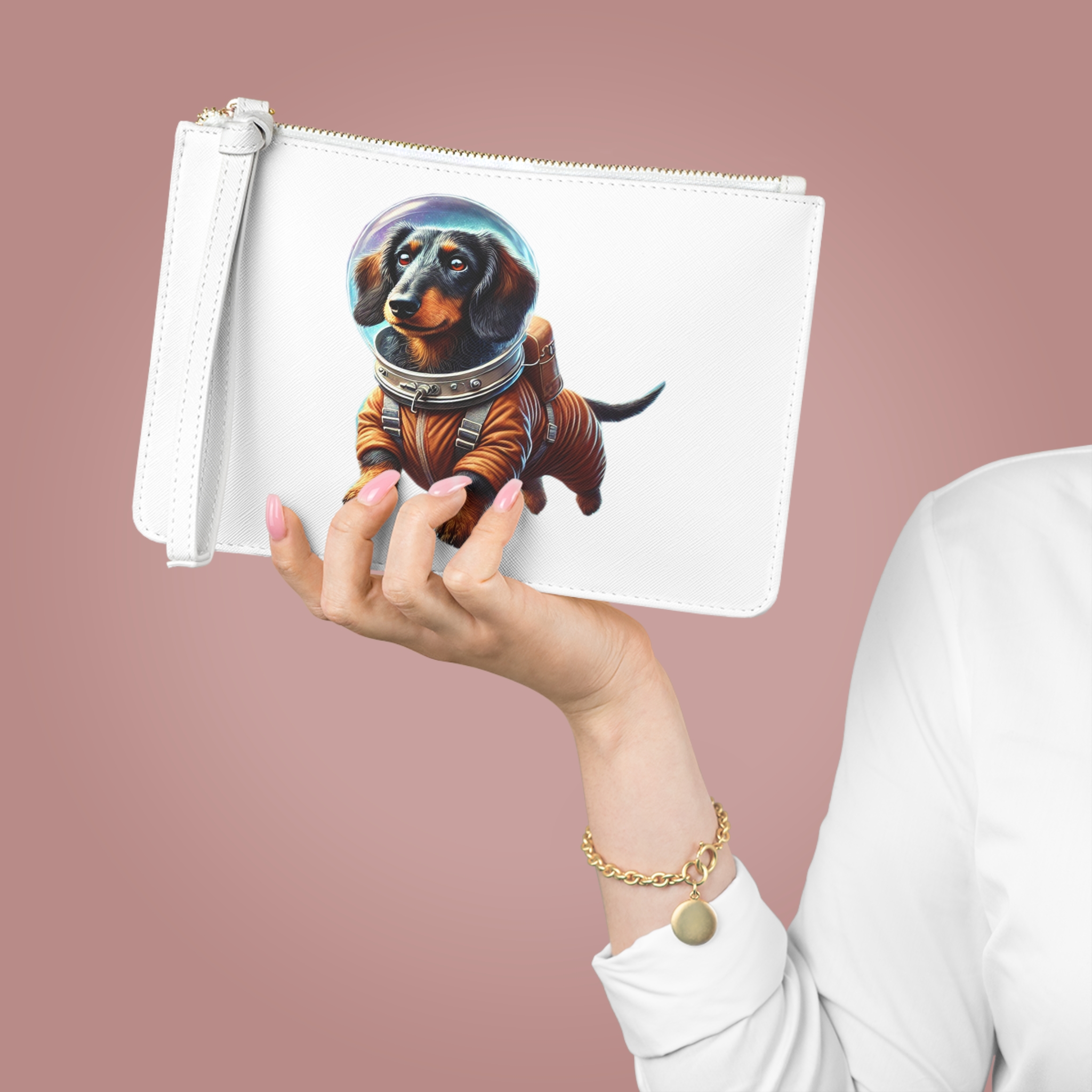 Dog clutch bag funny outerspace Bag astronaut pet lover cool gift clothing evening bag purse retro Handbag unique