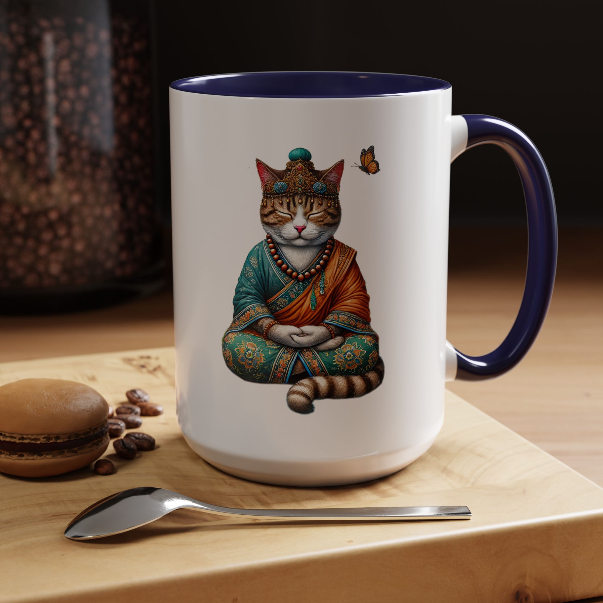 Coffee Mug meditation unique Mug cat lover tea cup yoga gift for her mindfulness accessory pet design – Image 27