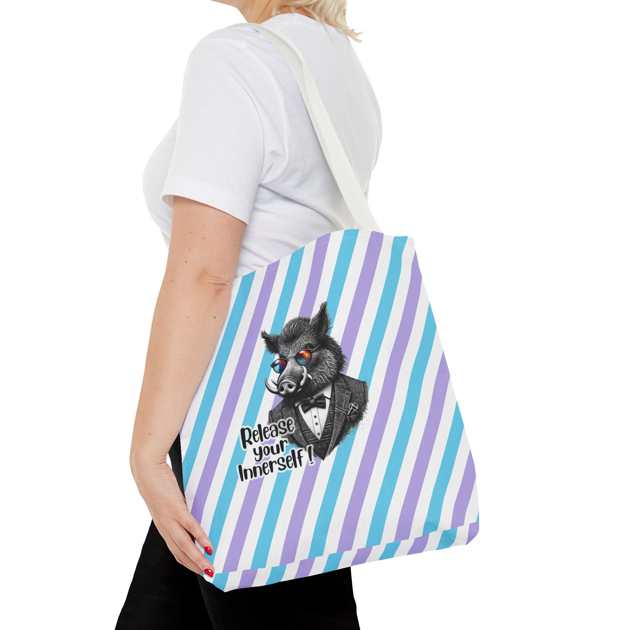 Canvas tote bag Motivational shoulder bag boar cute tote bag funny shoulder bag self confidence cool vintage bag – Image 16