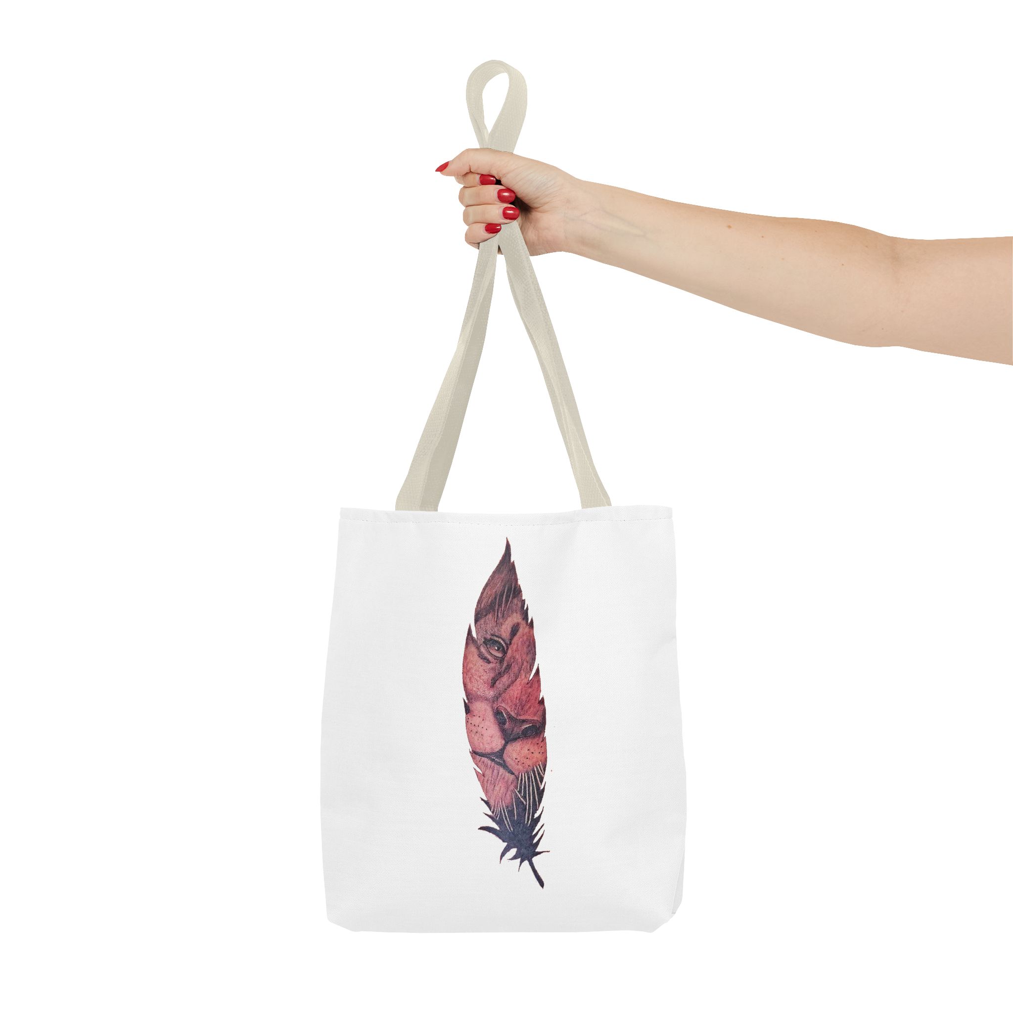 Canvas tote Surrealist Feather cute tote bag Art for the Bold Exclusive Dreamlike Drawing on Premium shoulder bag Lion – Image 20