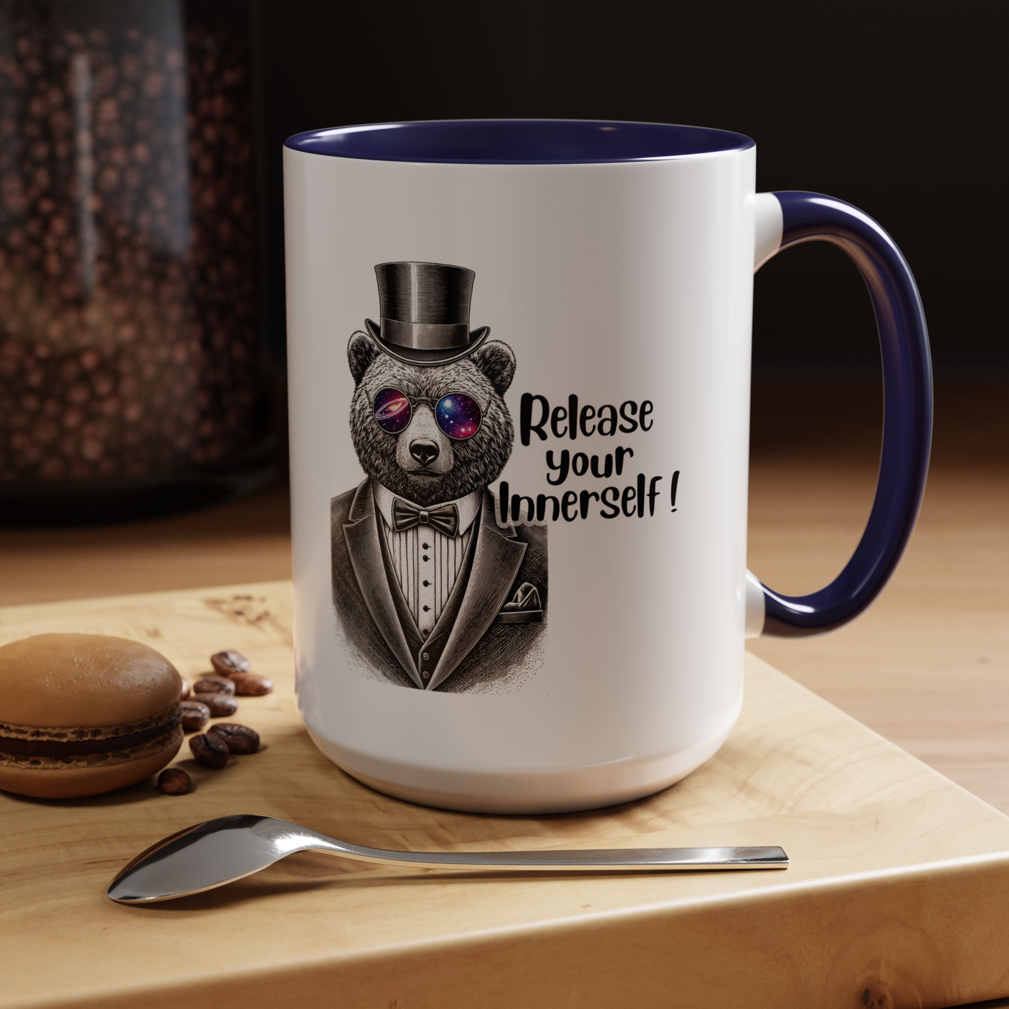 Funny mug boho motivational gift for her cute cup tea lover cool funny mug office accessory self confidence design bear - Image 23