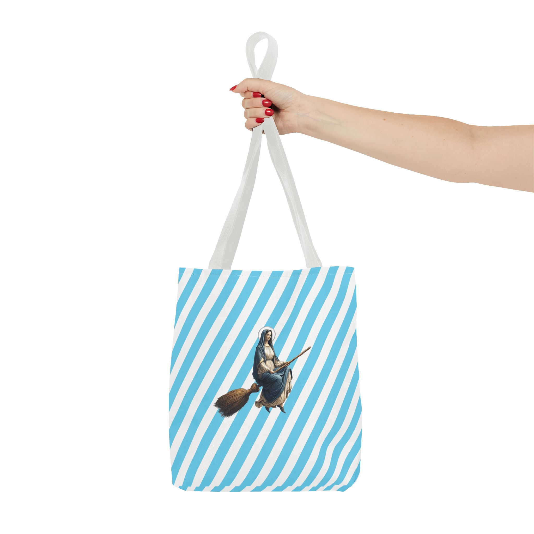 Satiric tote bag Virgin Mary witch broom cute tote bag religious shoulder bag sarcastic premium purse unusual - Image 14