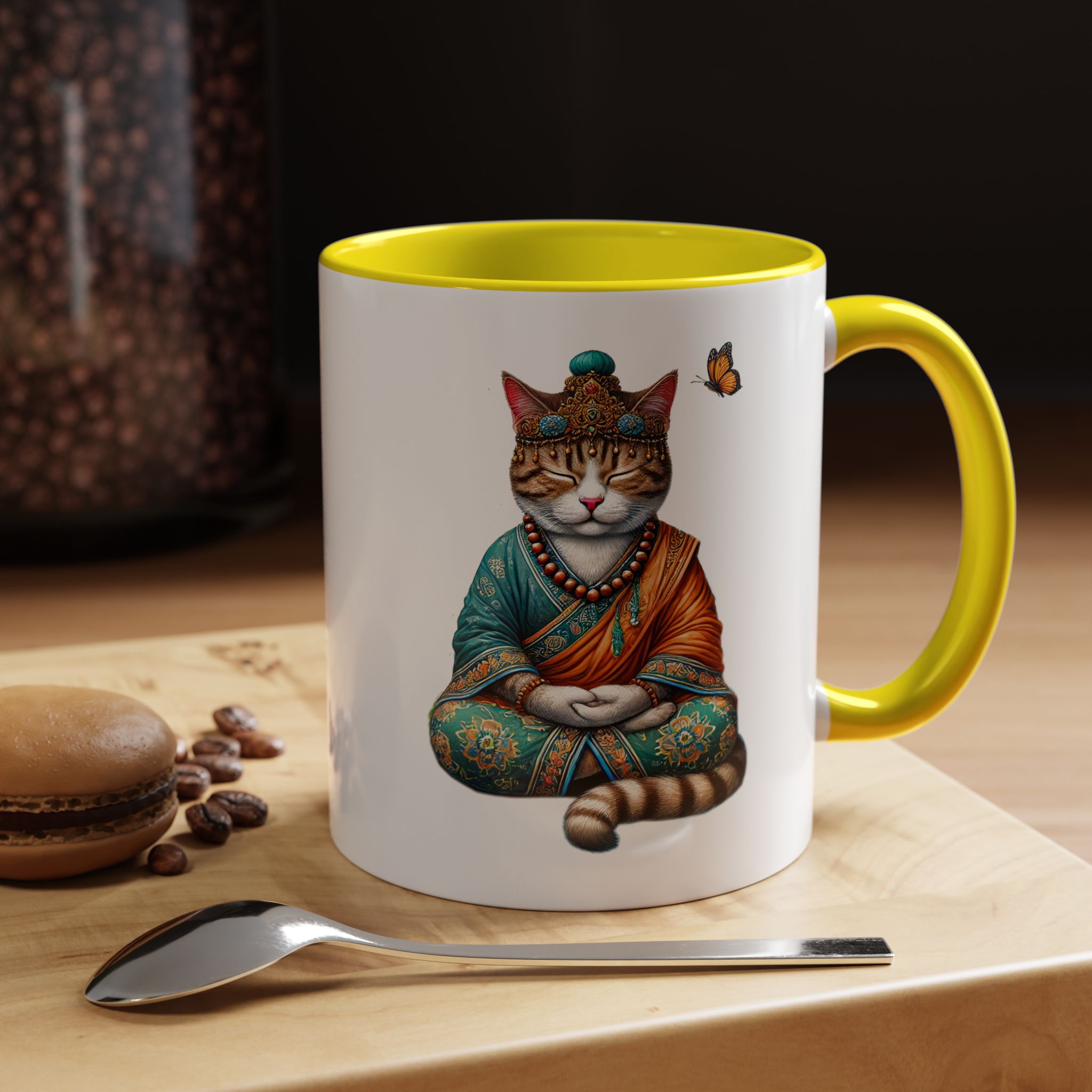 Coffee Mug meditation unique Mug cat lover tea cup yoga gift for her mindfulness accessory pet design – Image 51