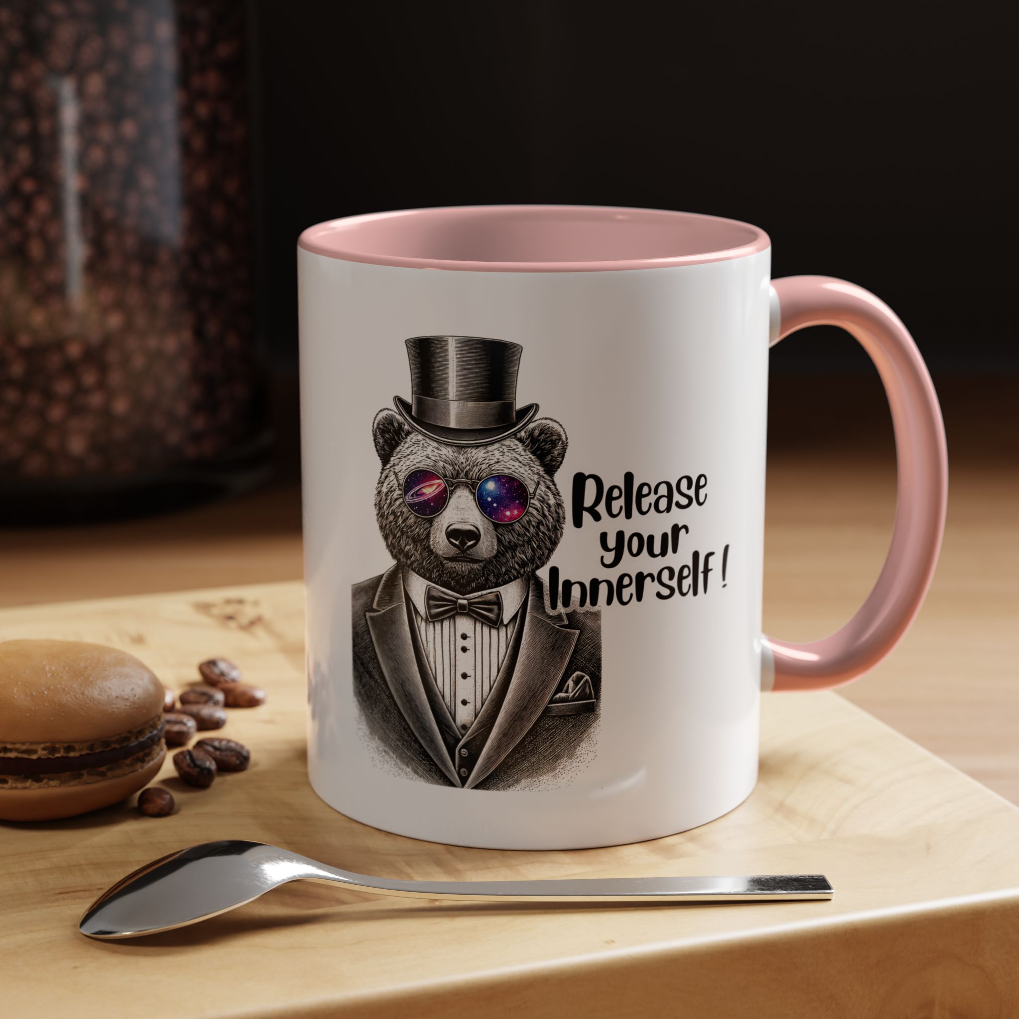 Funny mug boho motivational gift for her cute cup tea lover cool funny mug office accessory self confidence design bear - Image 11