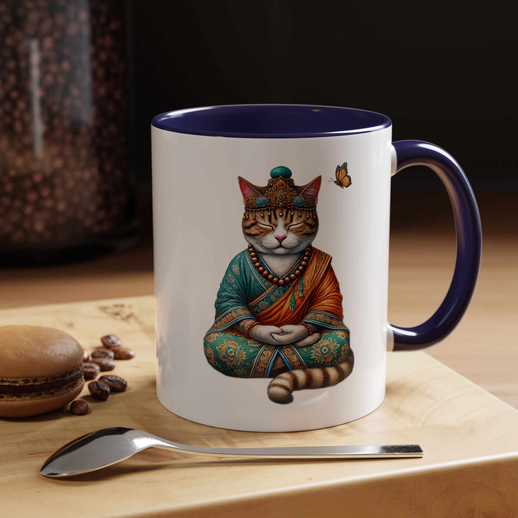 Coffee Mug meditation unique Mug cat lover tea cup yoga gift for her mindfulness accessory pet design – Image 11