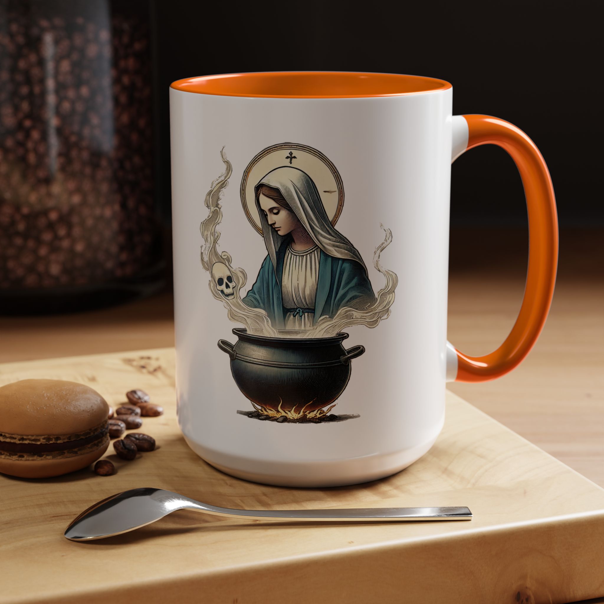 Coffee Mug funny virgin mary design sarcastic mug boho gift for her unique cup tea accessory cool design religious joke - Image 55