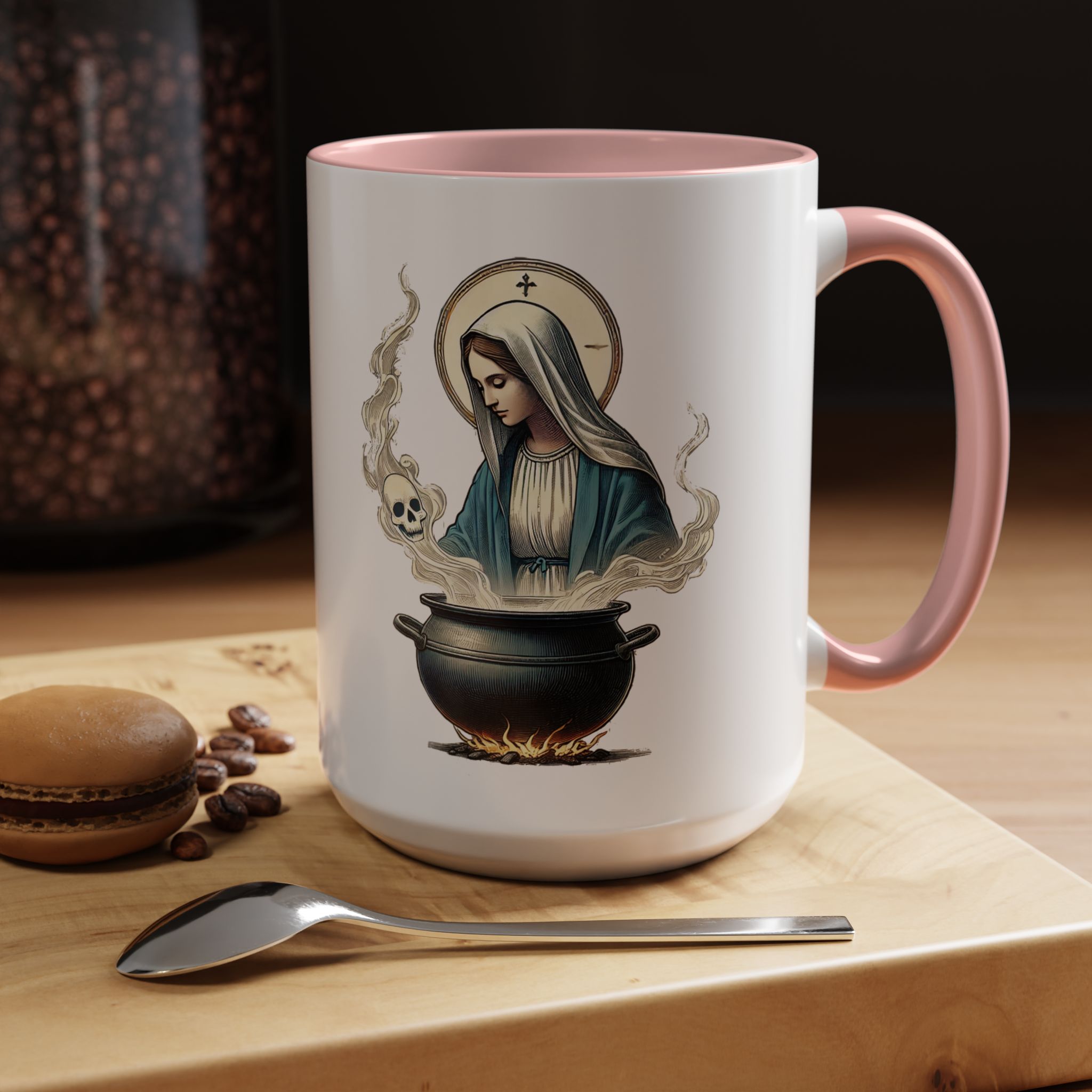 Coffee Mug funny virgin mary design sarcastic mug boho gift for her unique cup tea accessory cool design religious joke - Image 31