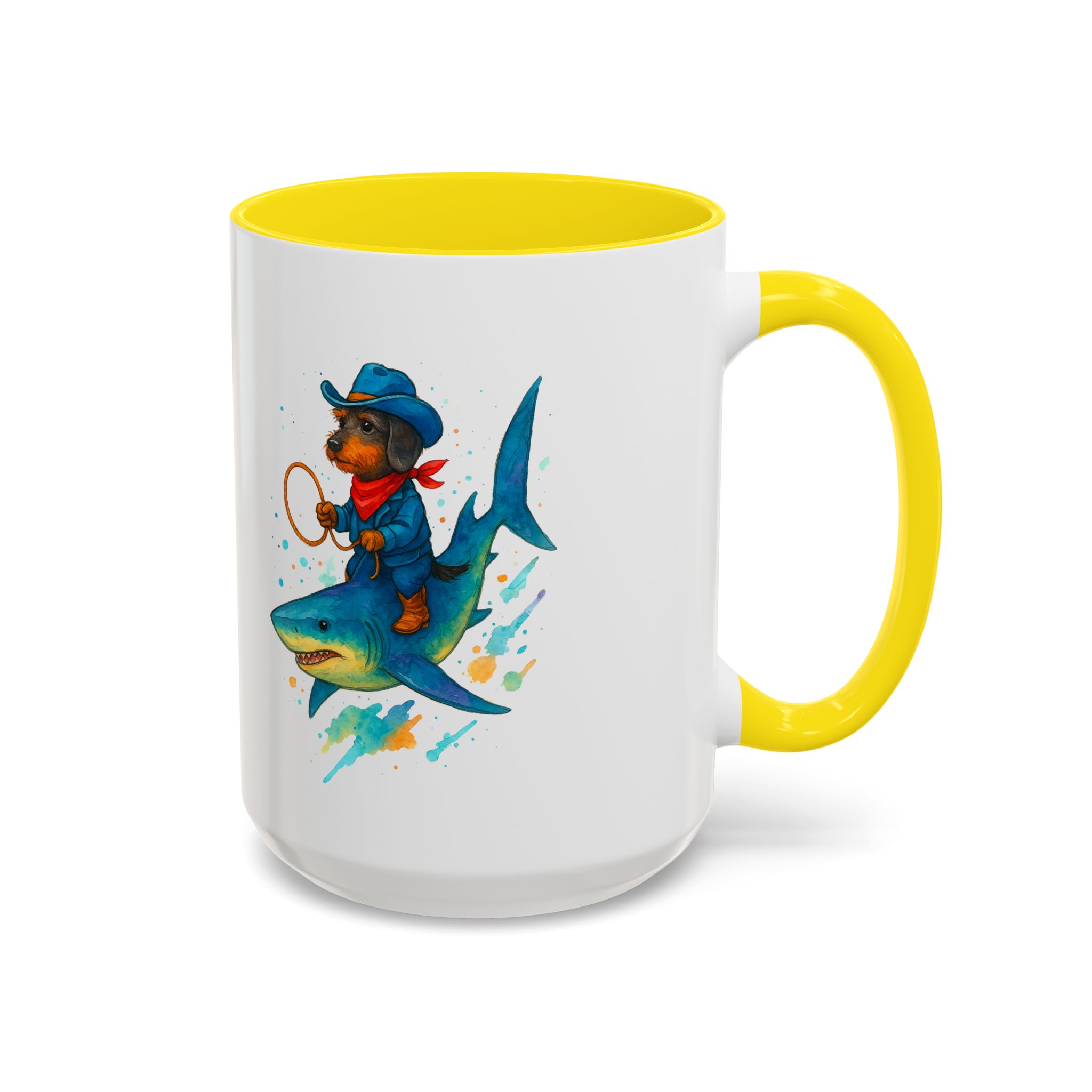 Funny Mug coffee lover Cowboy gift for him tea cup unique riding a shark mug office accessory shark design cowboy - Image 61