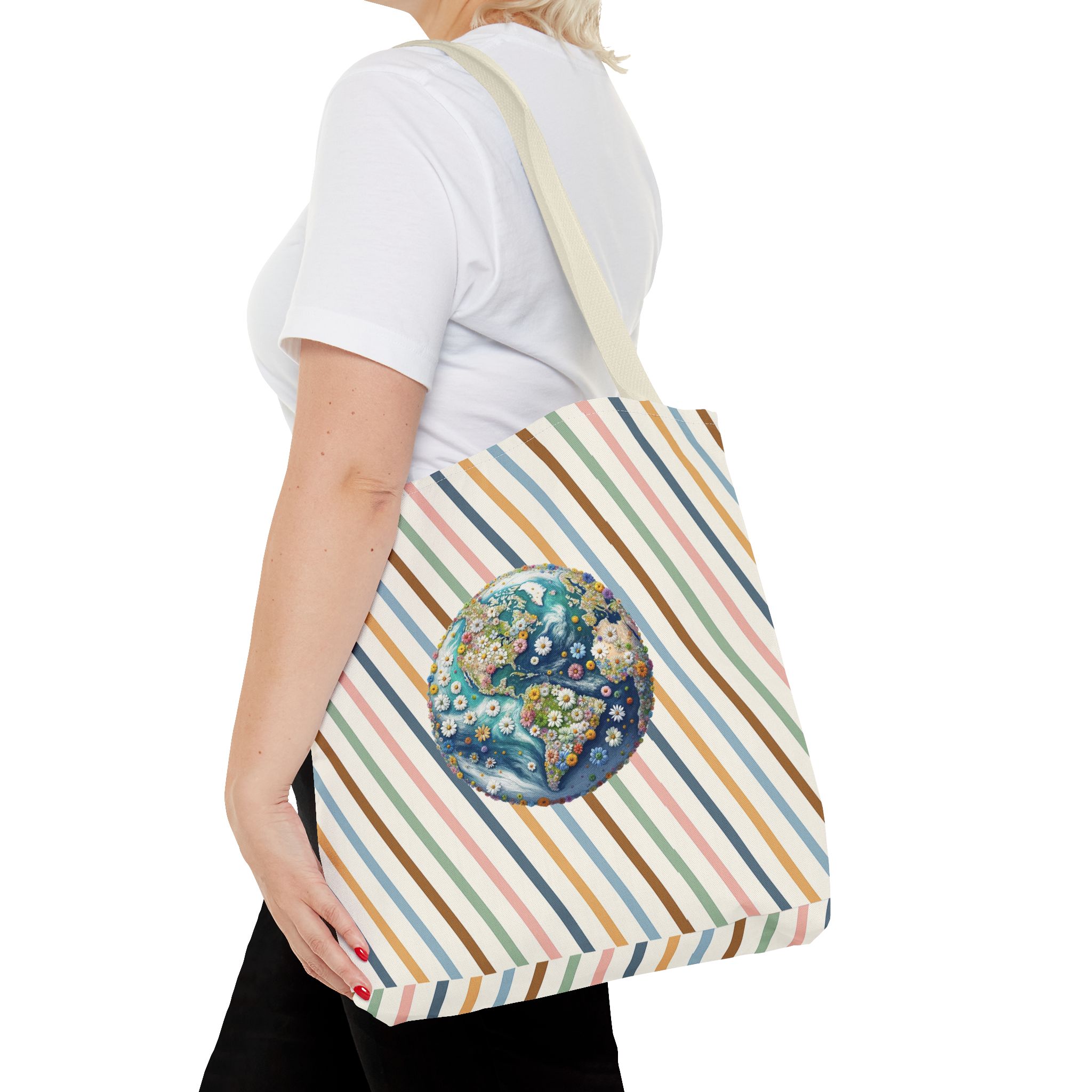 Floral Planet canvas tote bag ecology cute tote bag vintage bag perfect for nature lovers and shoulder bag gift for her - Image 22